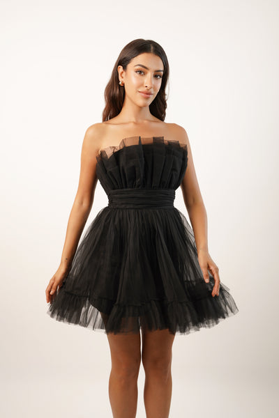 Black Tulle Mini Dress