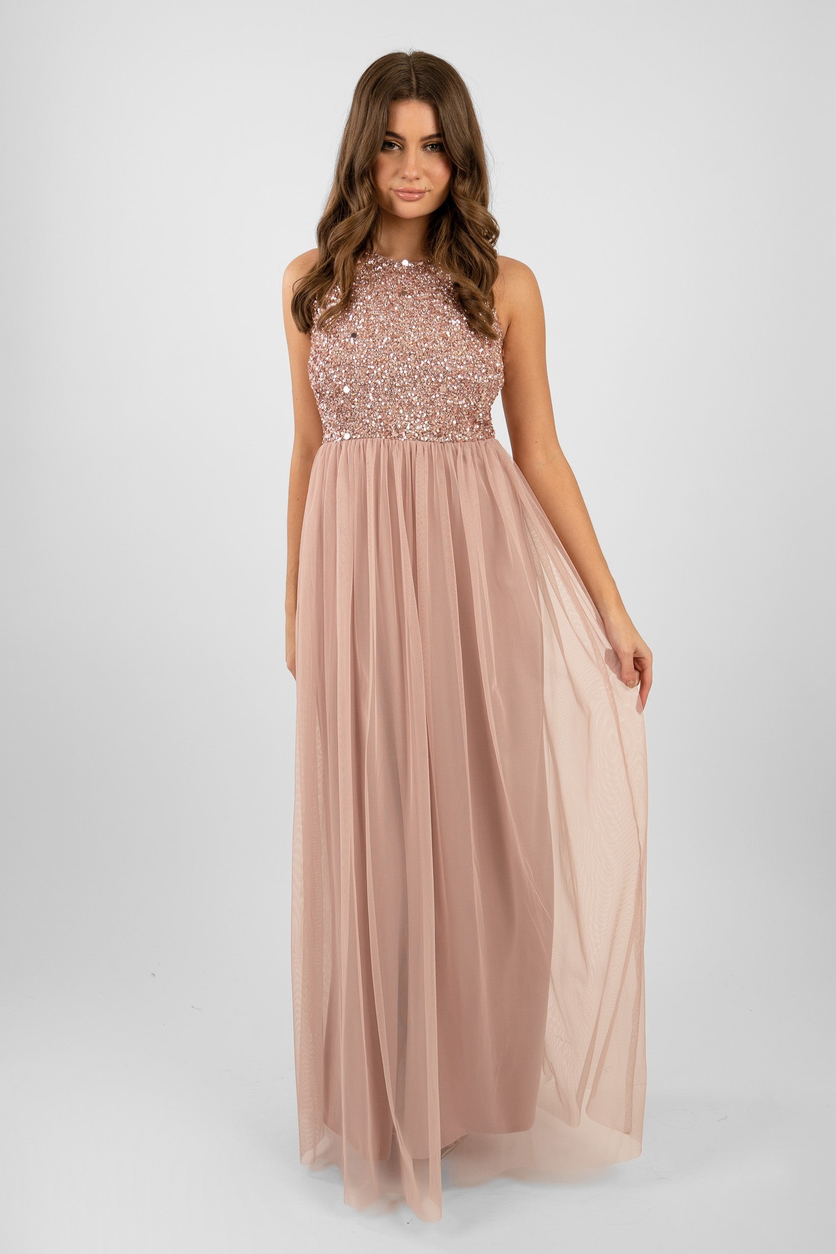 Sequin maxi bridesmaid shops dress