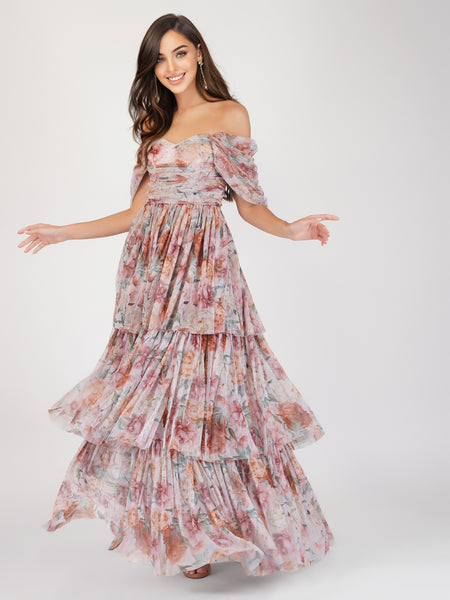 Off the clearance shoulder floral maxi