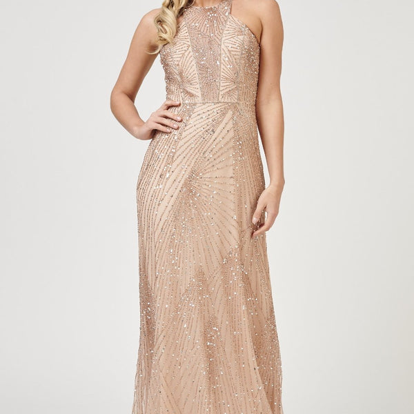 Gold Champagne Bridesmaid Dresses Lace Beads