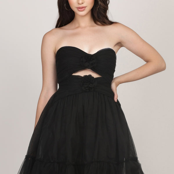 superdown Aurora Corset Mini Dress in Black