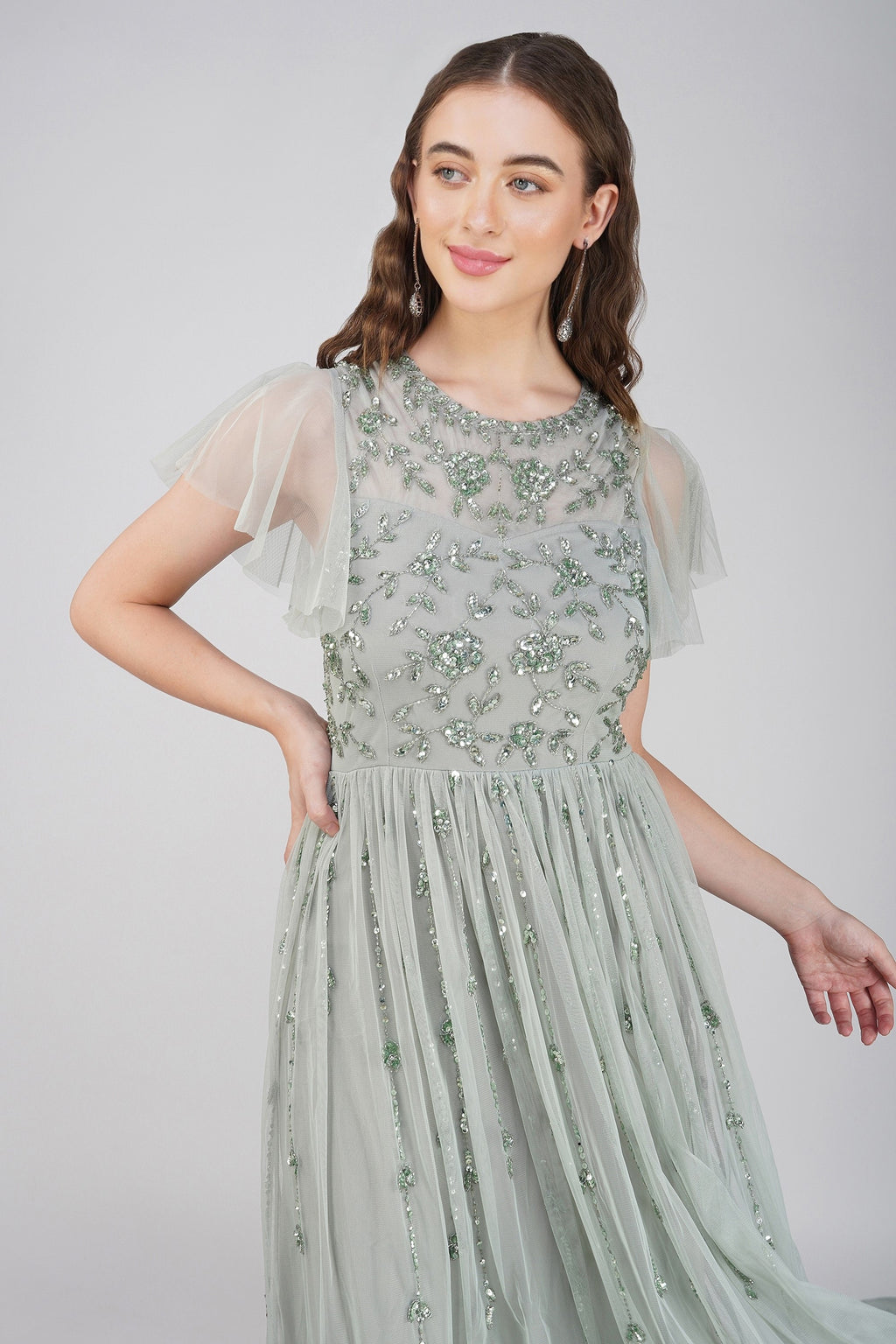 Floor length sage green clearance dress