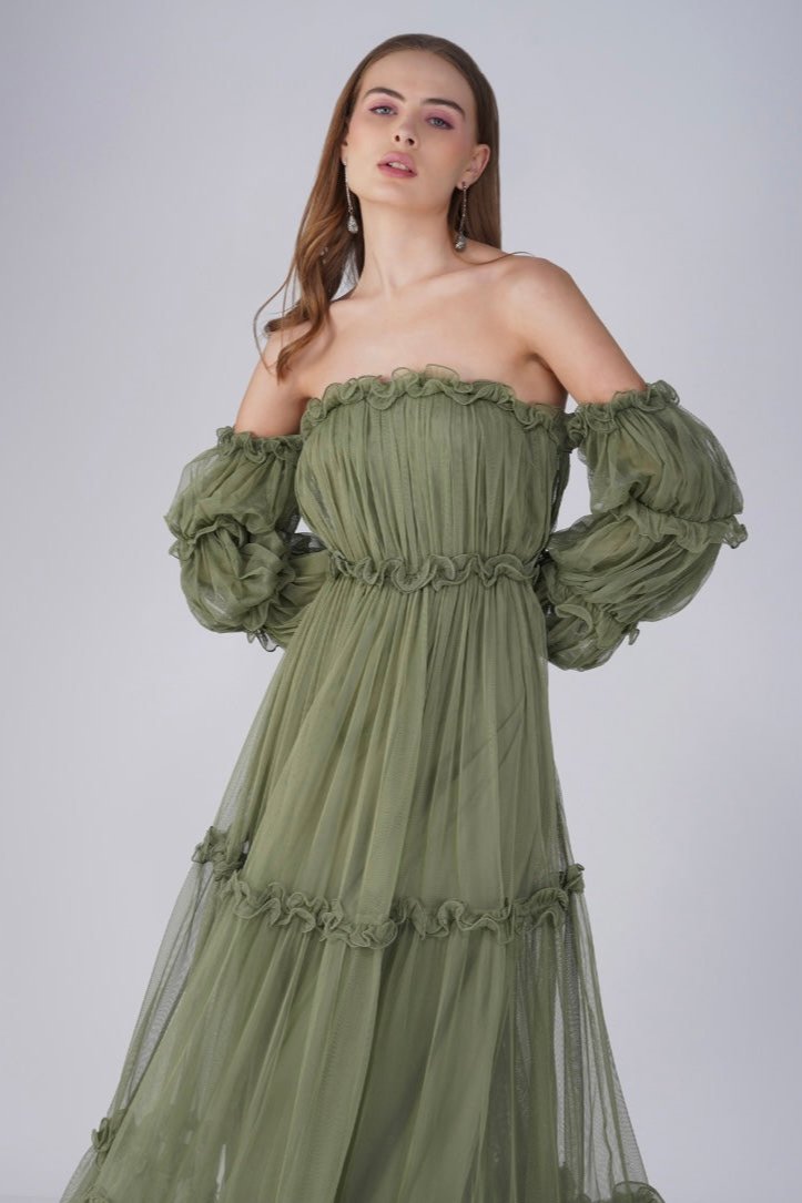 Emmeline Maxi Dress in Soft Olive