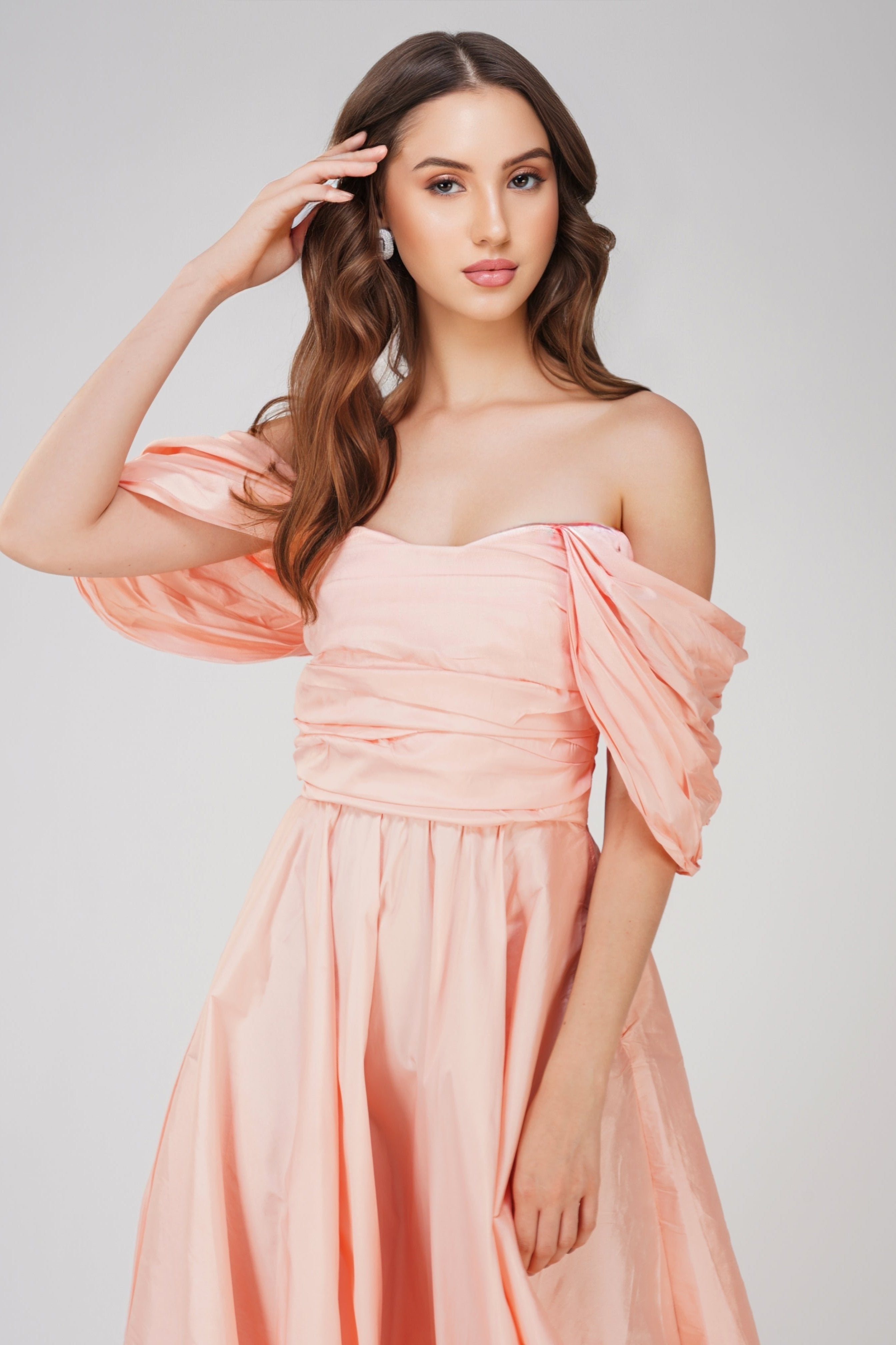 Anya Sugar Pink Taffeta Midi Dress