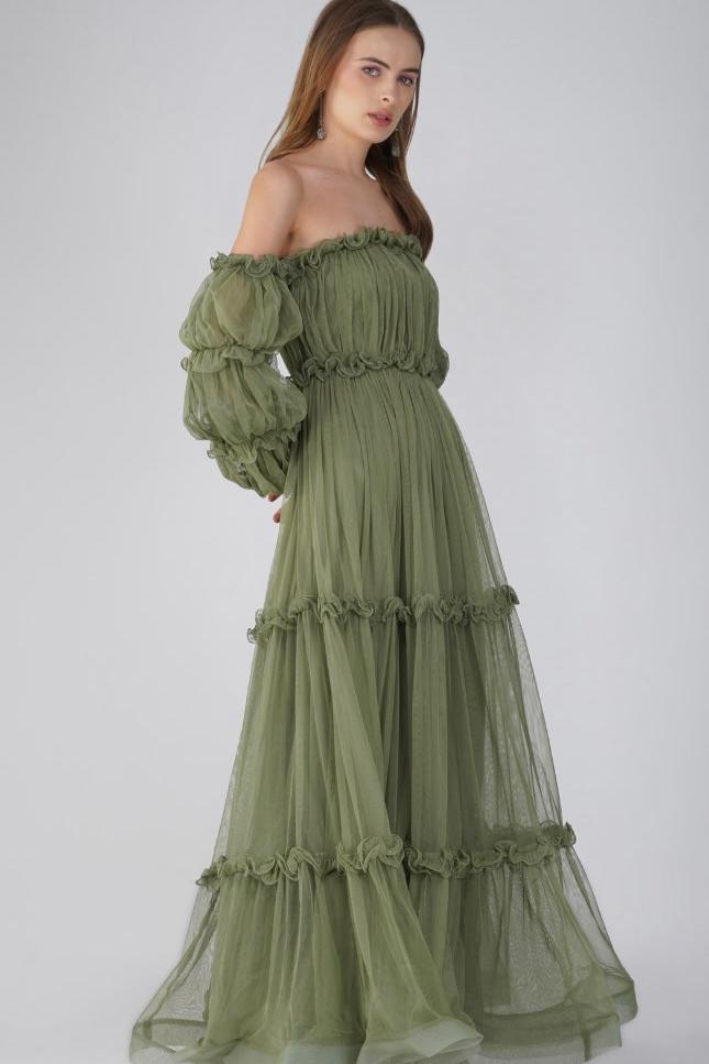 Emmeline Maxi Dress in Soft Olive