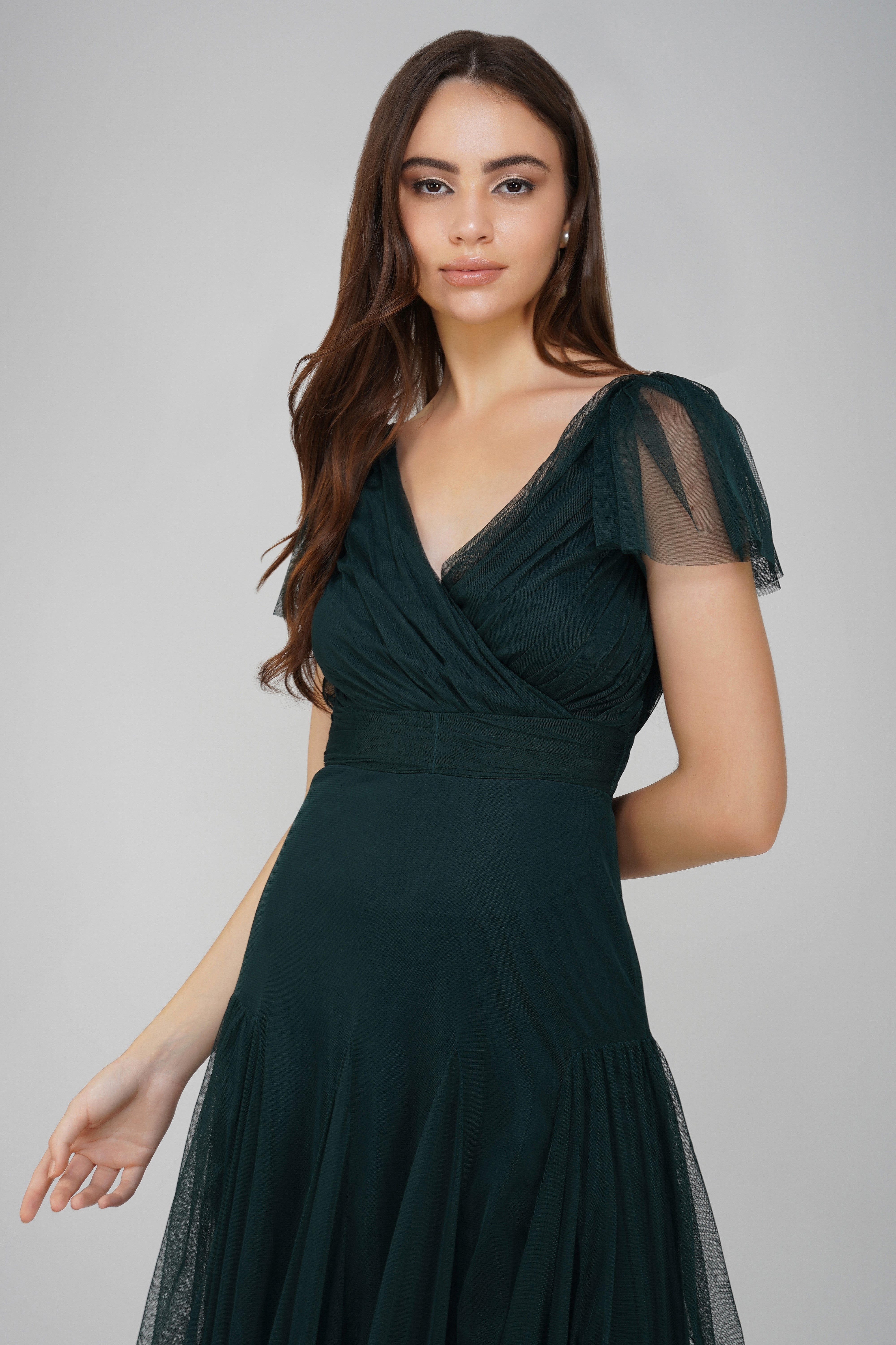 Gally Maxi Dress in Emerald Green