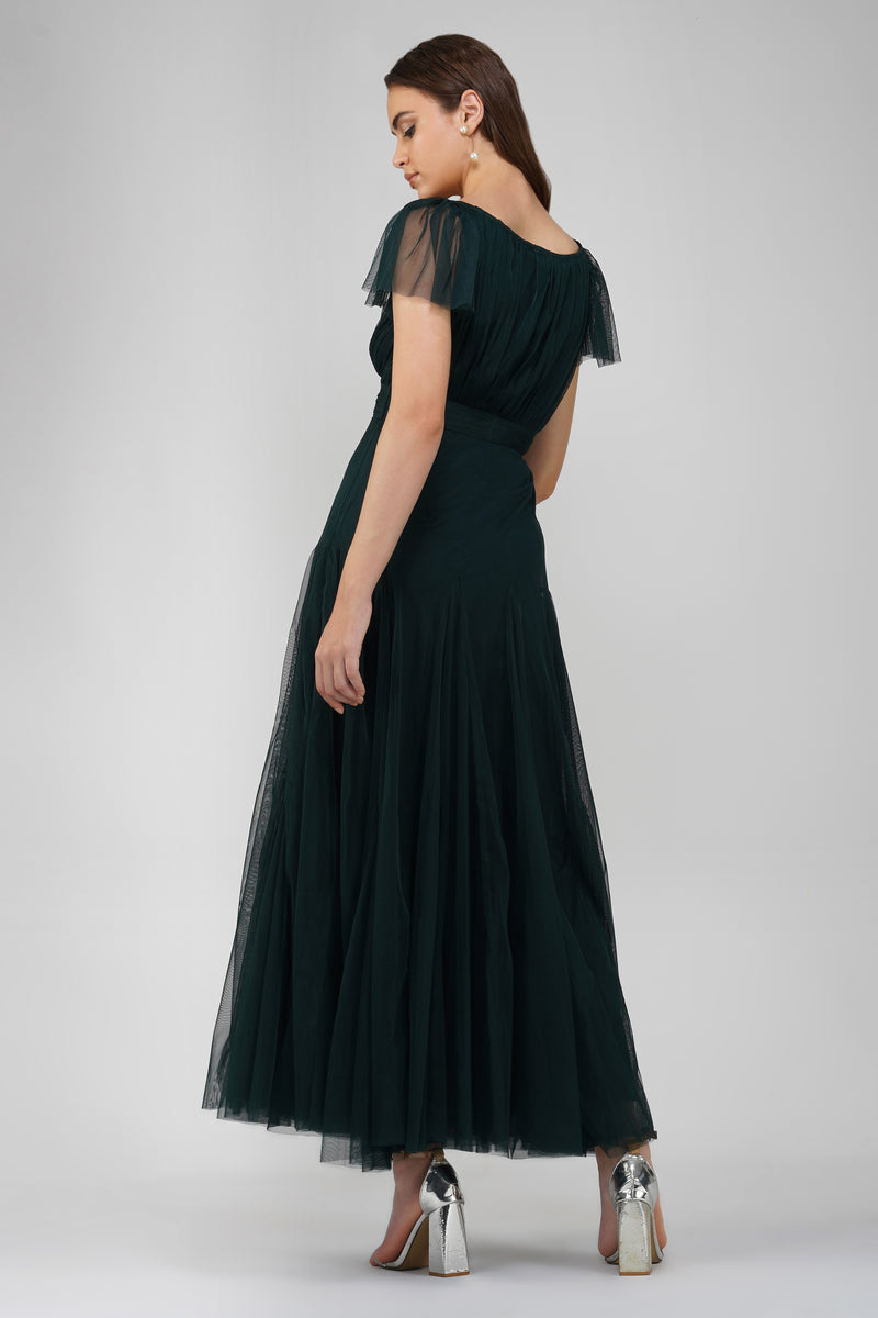 Gally Maxi Dress in Emerald Green