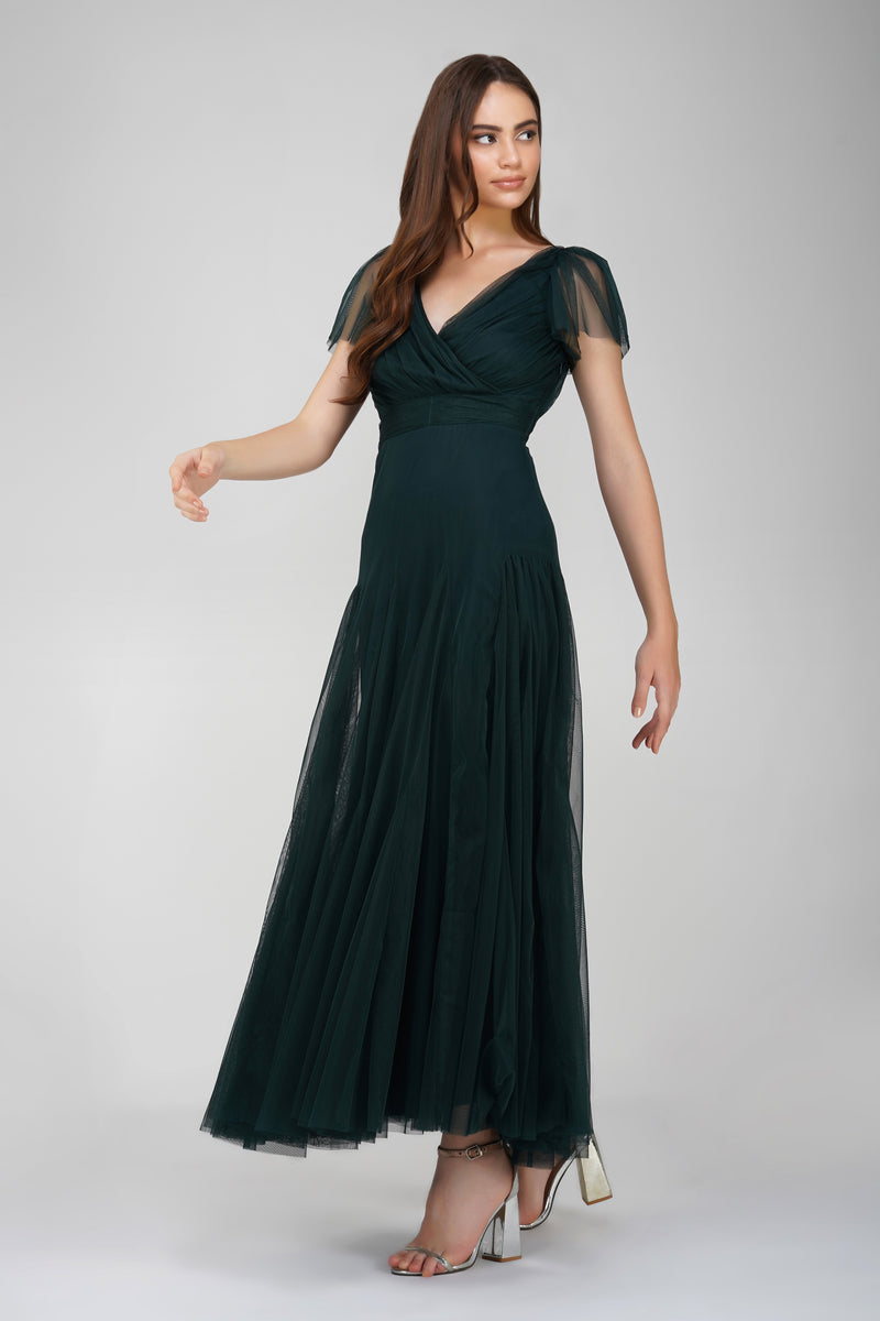 Gally Maxi Dress in Emerald Green