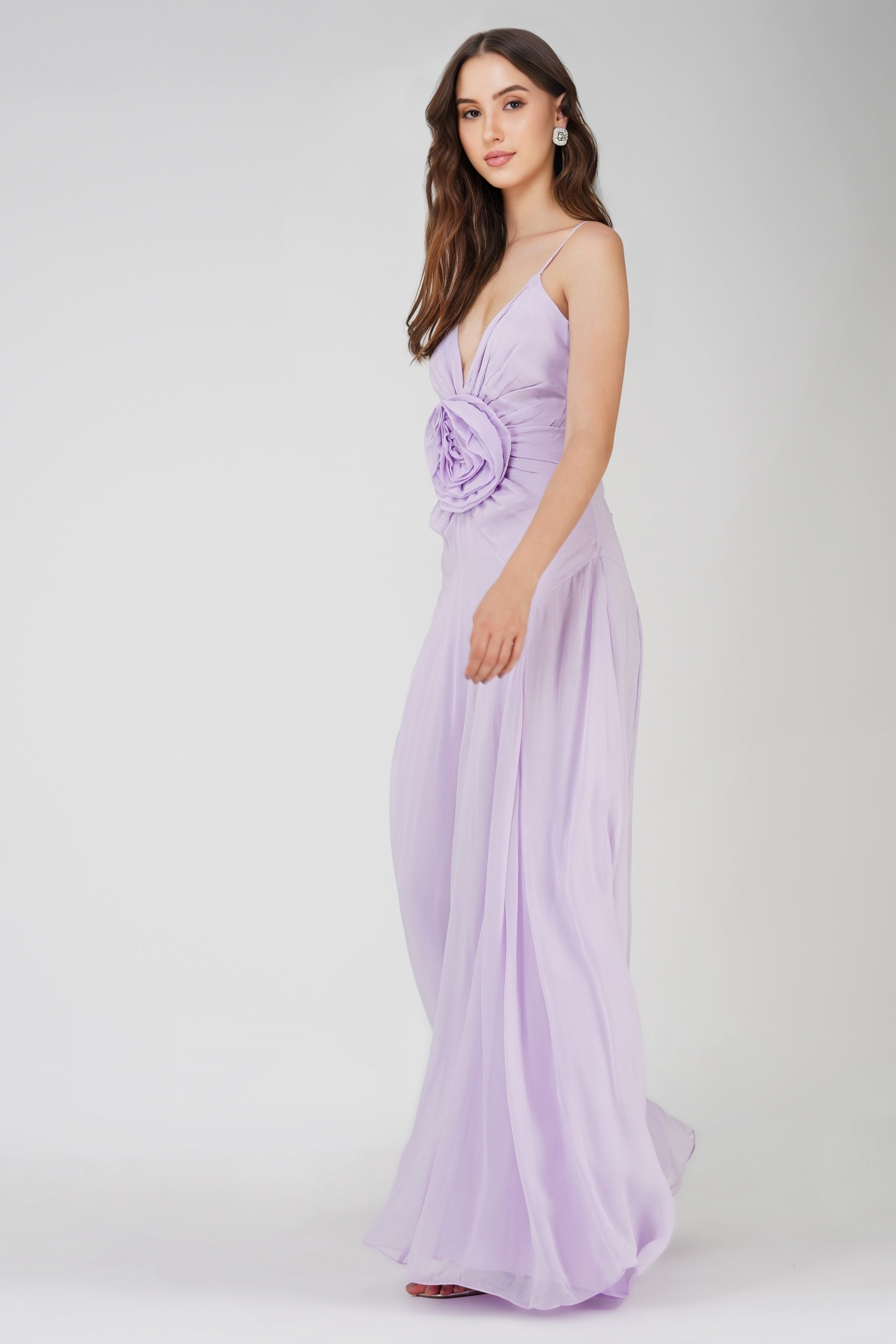 Giselle Lilac Corsage Maxi Dress