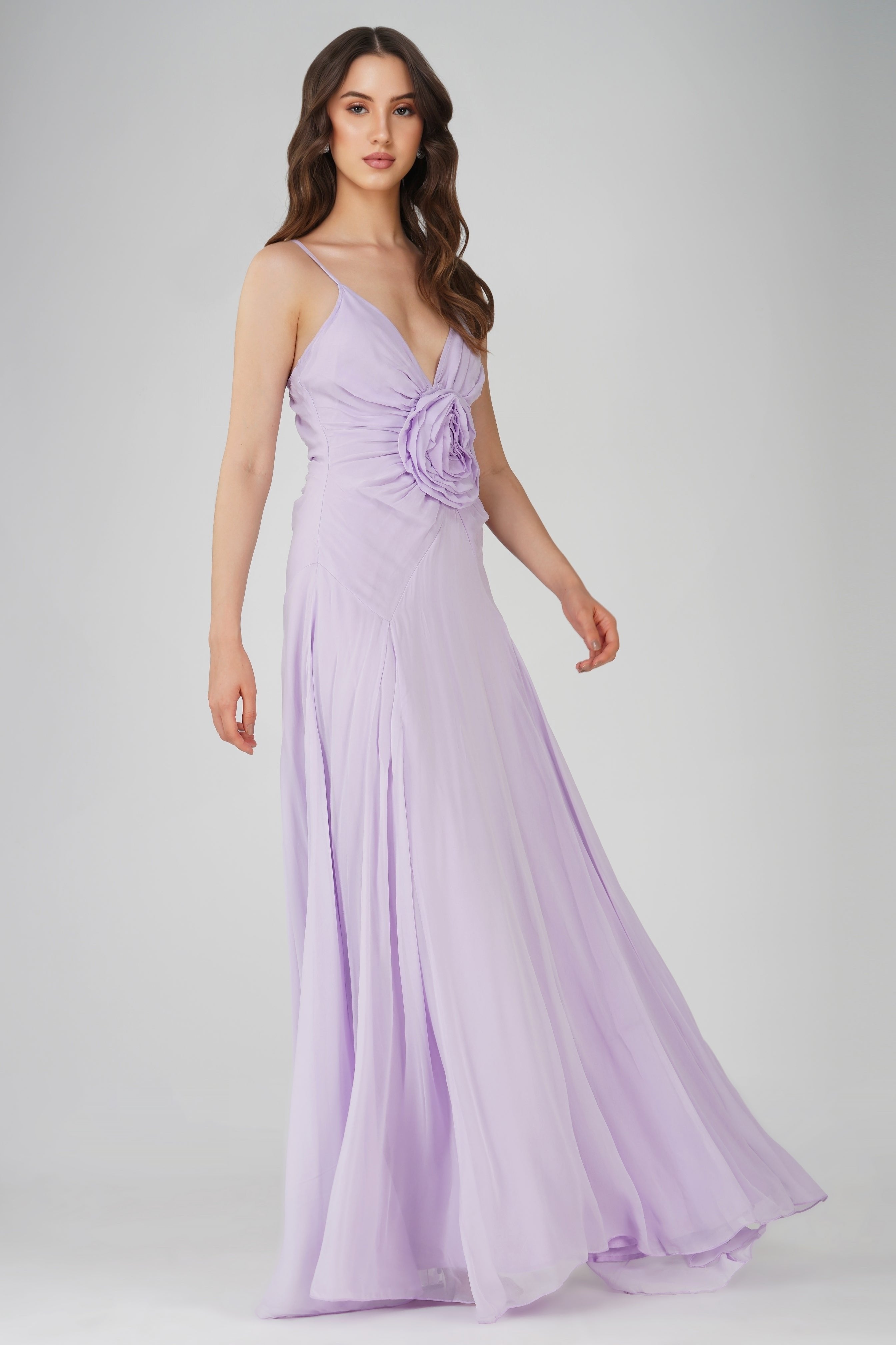 Giselle Lilac Corsage Maxi Dress