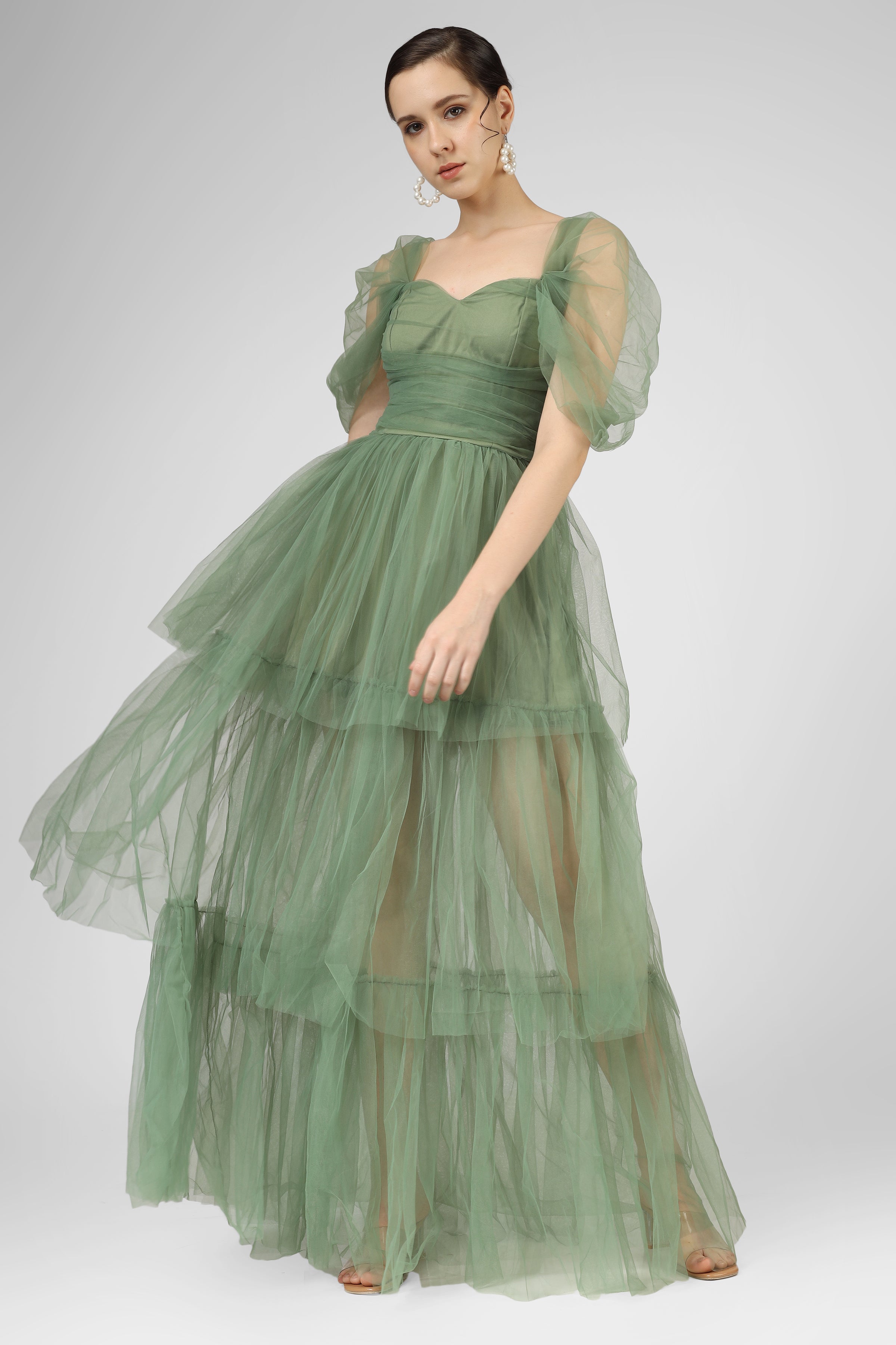 Dark sage maxi dress sale