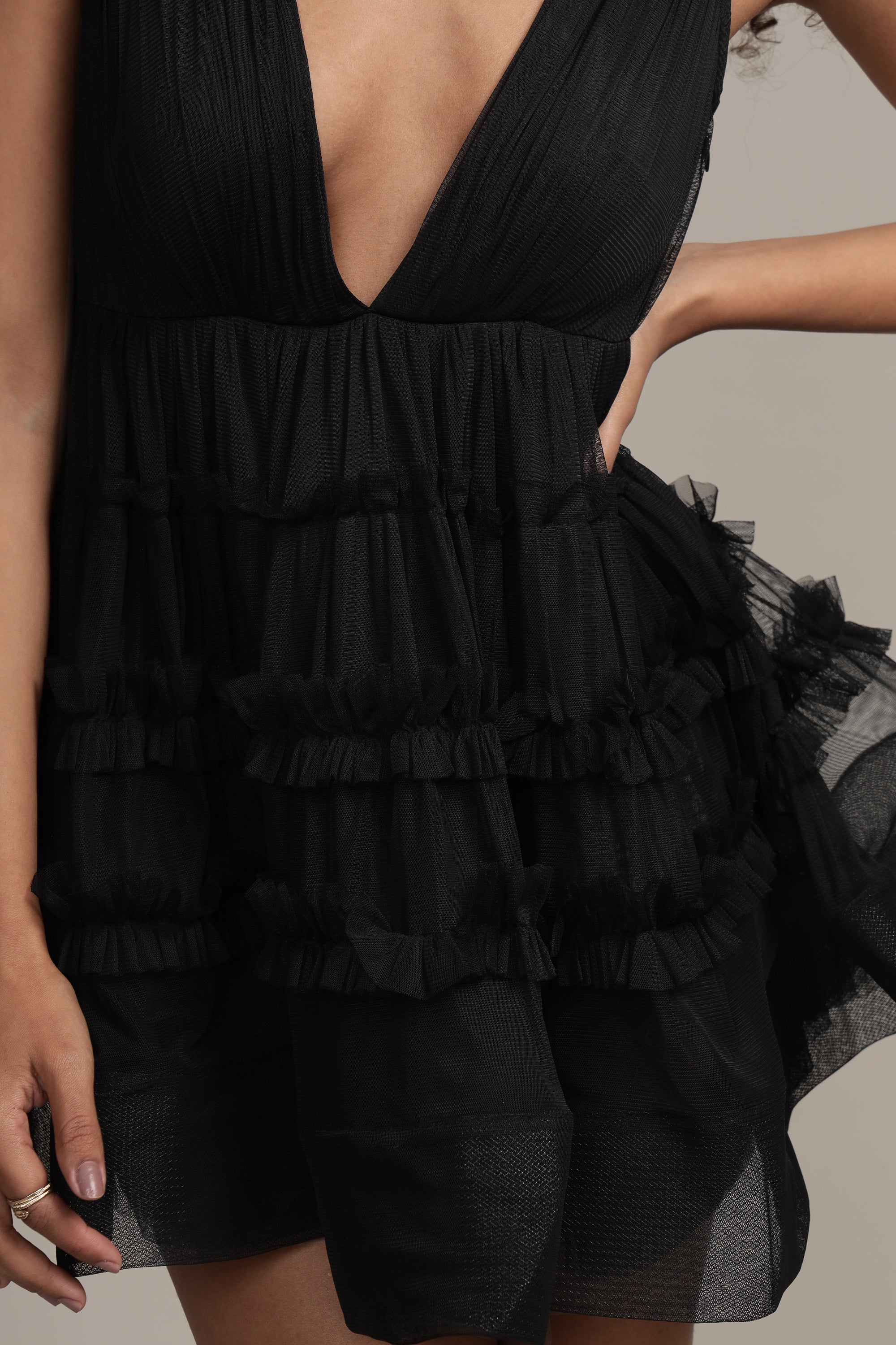 Ivy Black Tulle Mini Dress