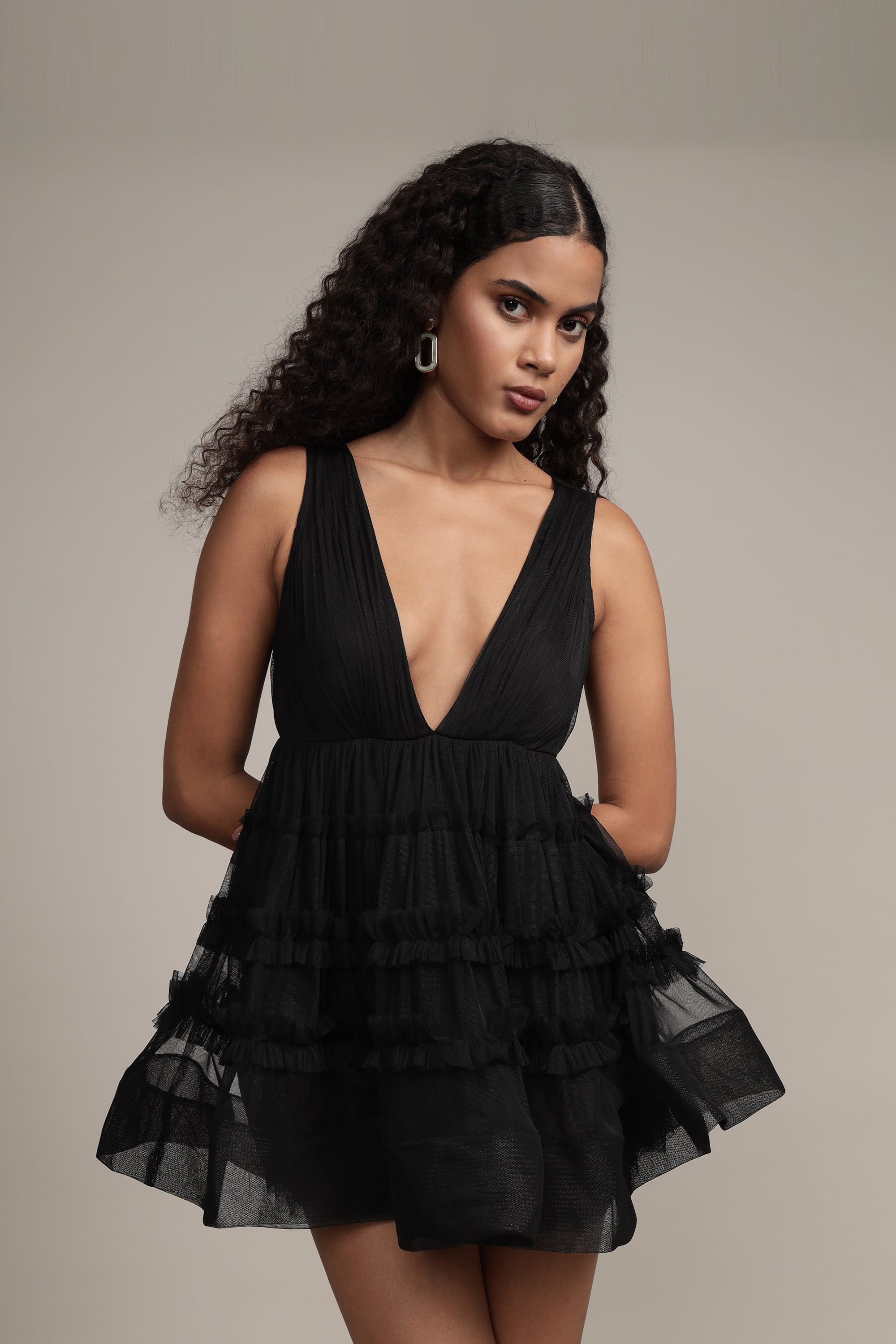 Ivy Black Tulle Mini Dress