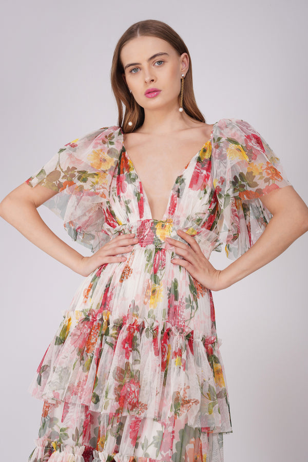 Jasmine Maxi Dress in Floral Print