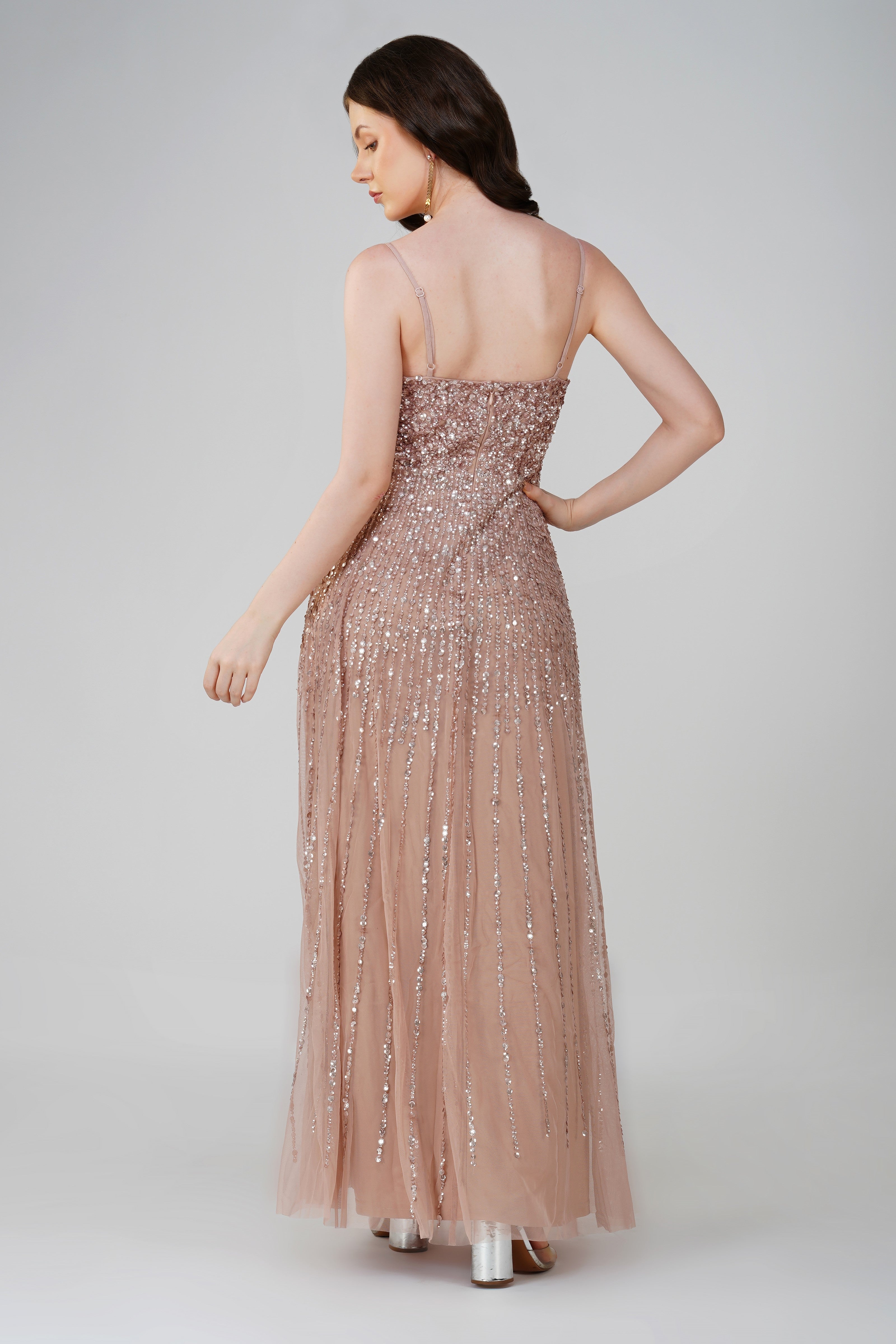 Legacy Embellished Maxi Dress in Mink