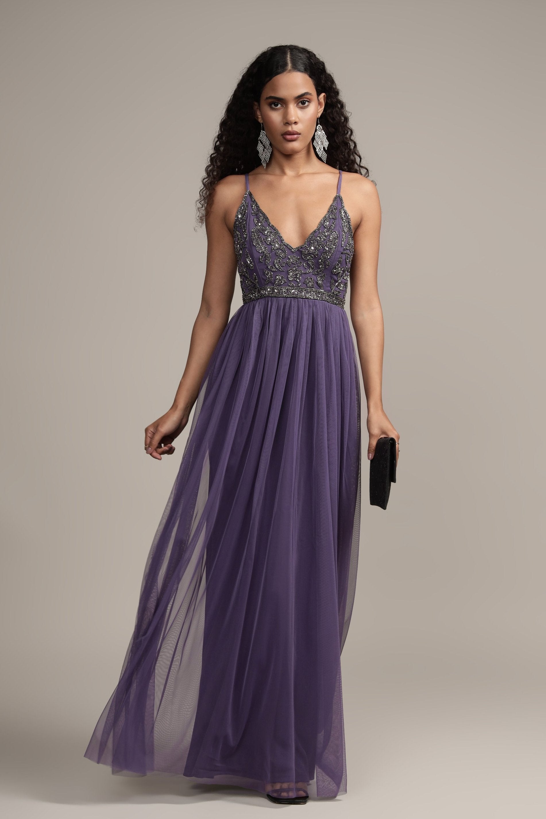 Lexi Embellished Maxi in Mulled Grape