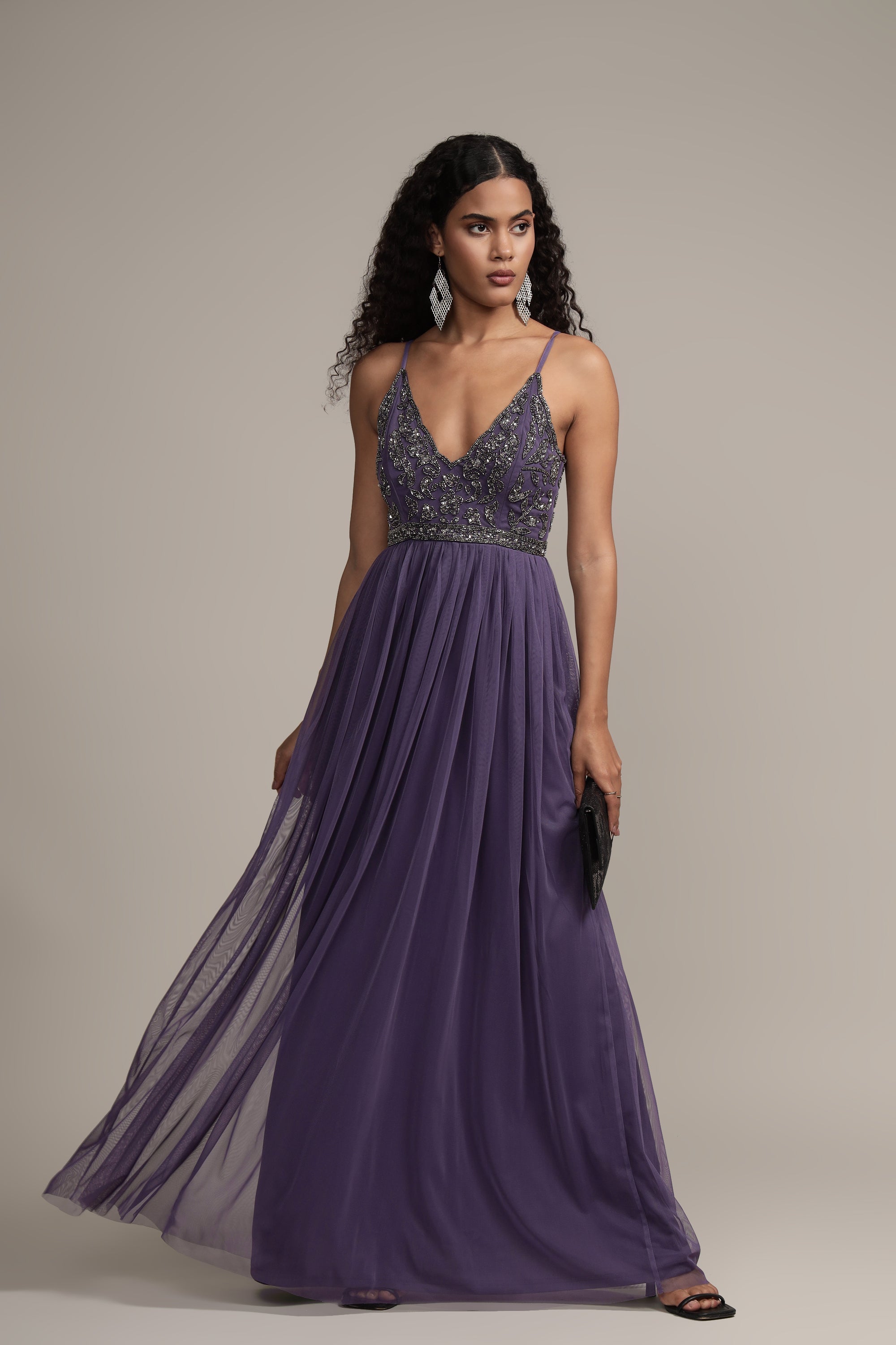 Lexi Embellished Maxi in Mulled Grape