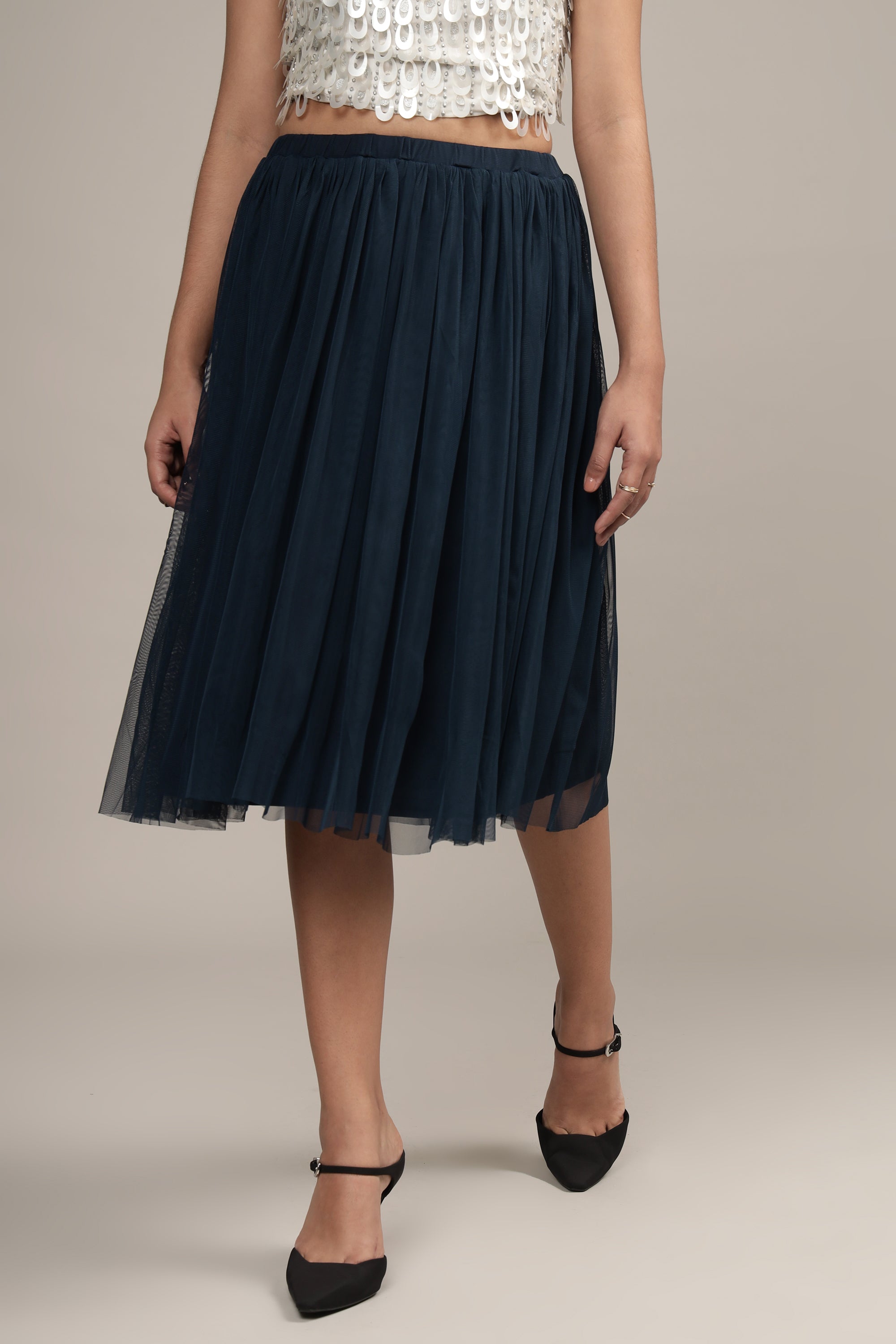 Merlin Navy Midi Skirt