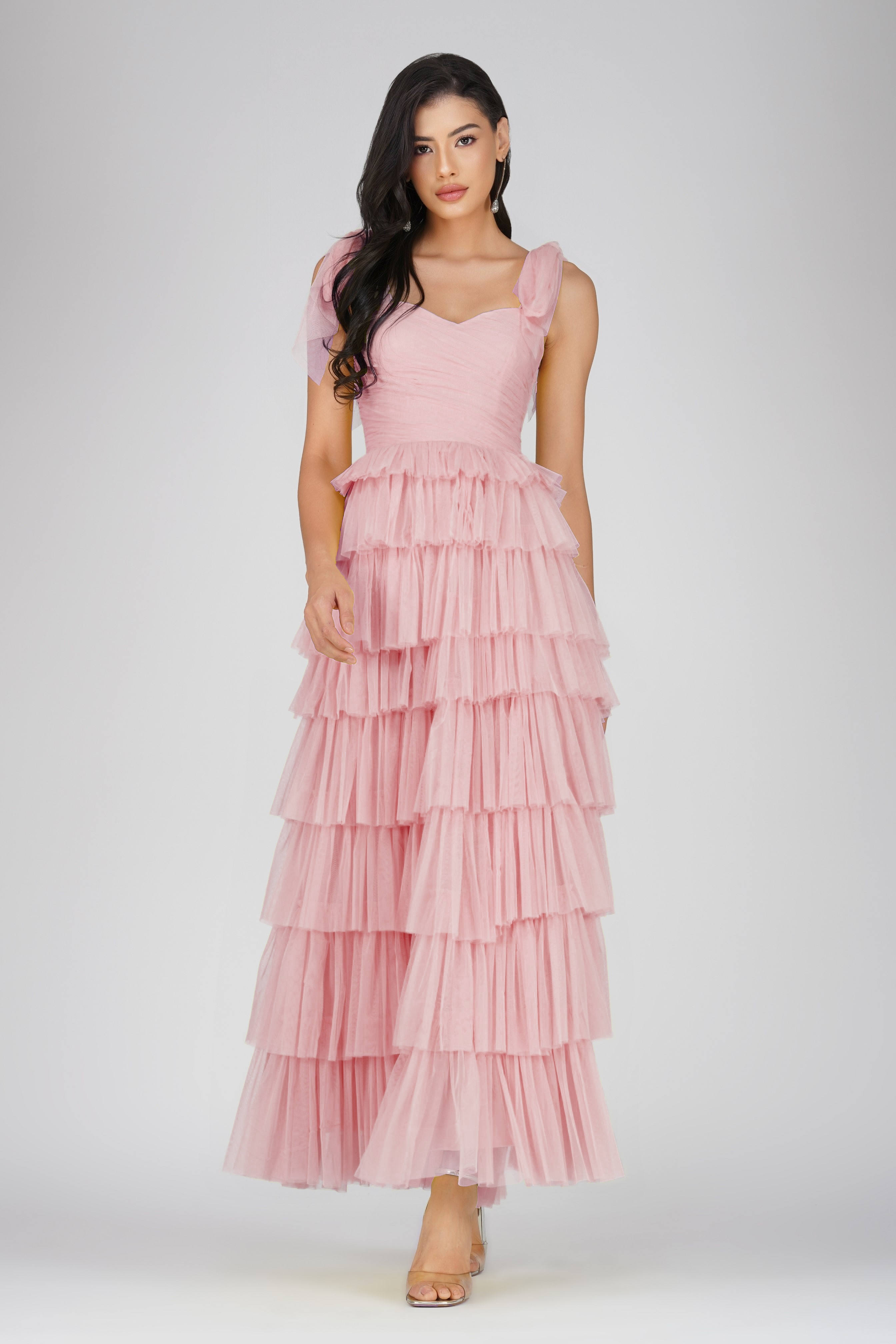 Pink tie up dress hotsell