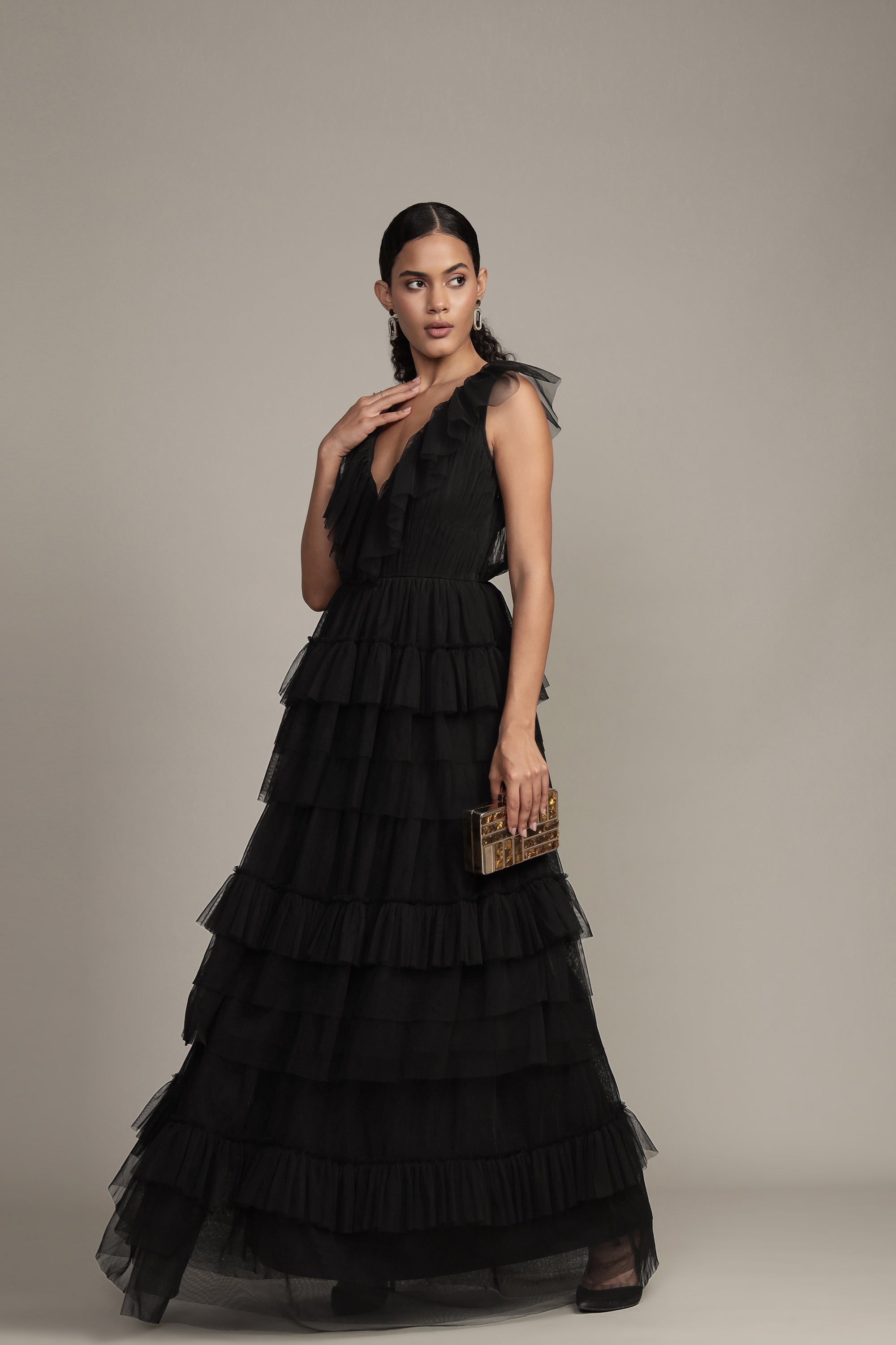 Alexandra Black Tulle Maxi Dress