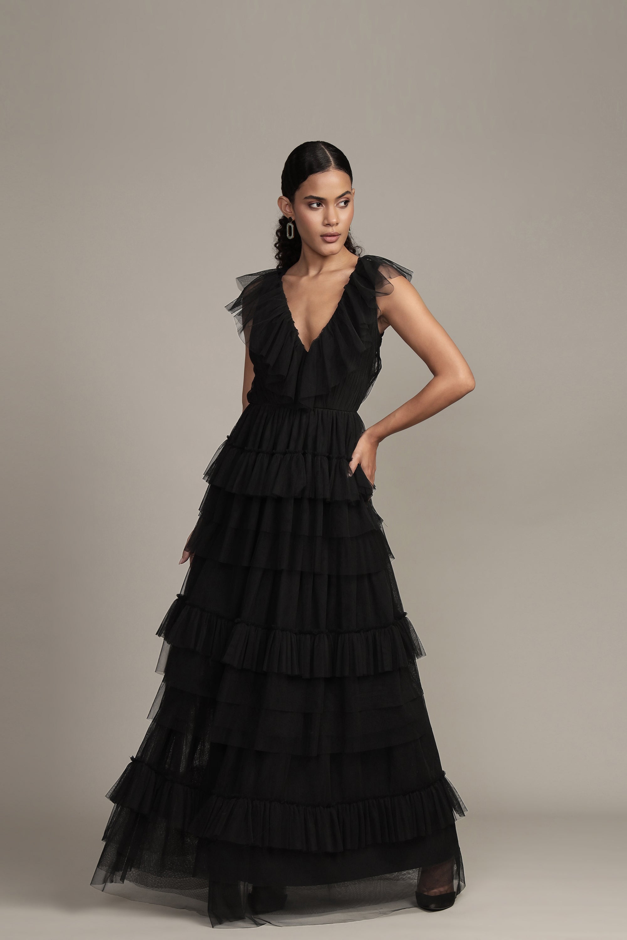 Alexandra Black Tulle Maxi Dress