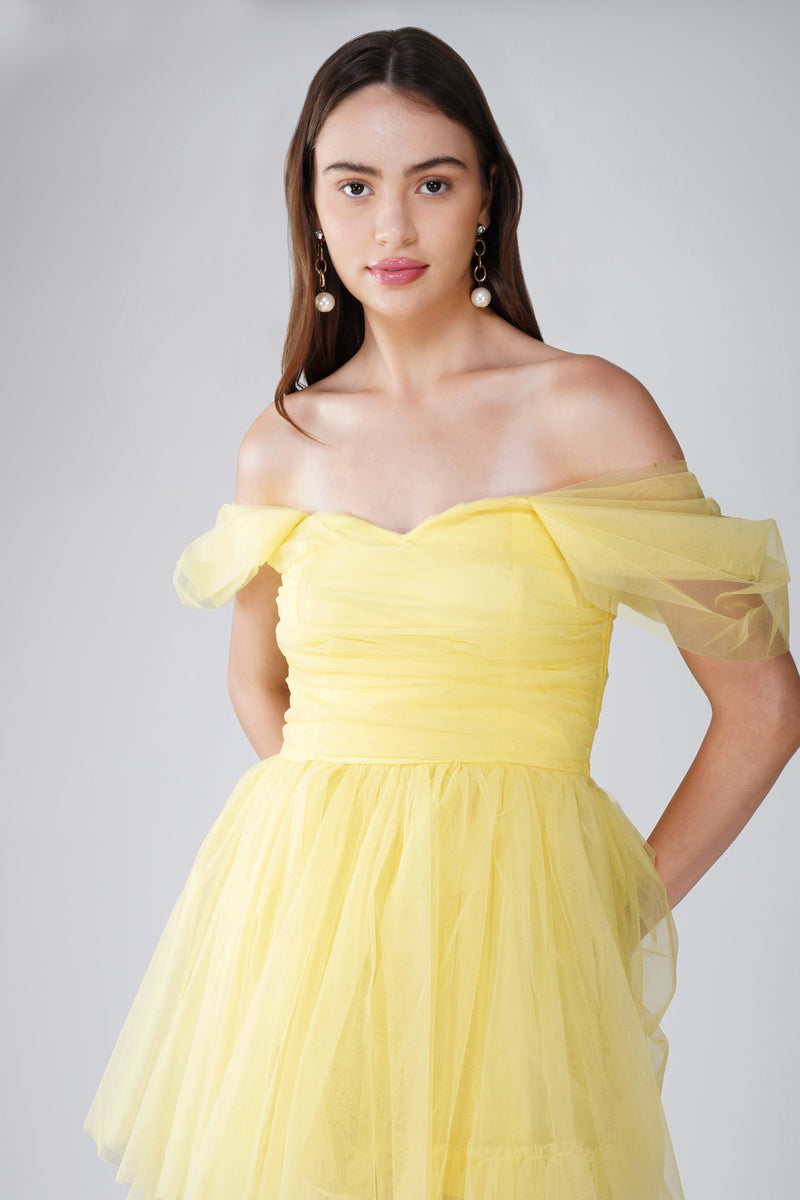 Sydney Yellow Tulle Dress