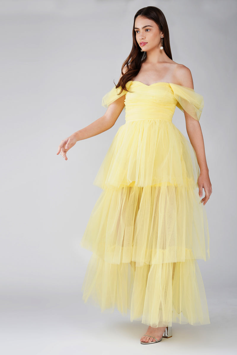 Sydney Yellow Tulle Dress