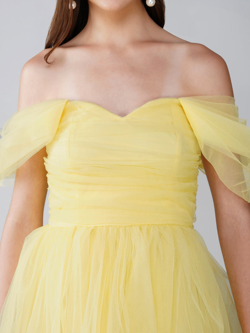 Sydney Yellow Tulle Dress