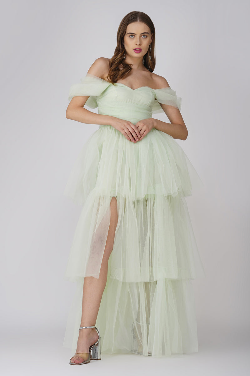 Sydney Tulle Maxi Dress in Sage