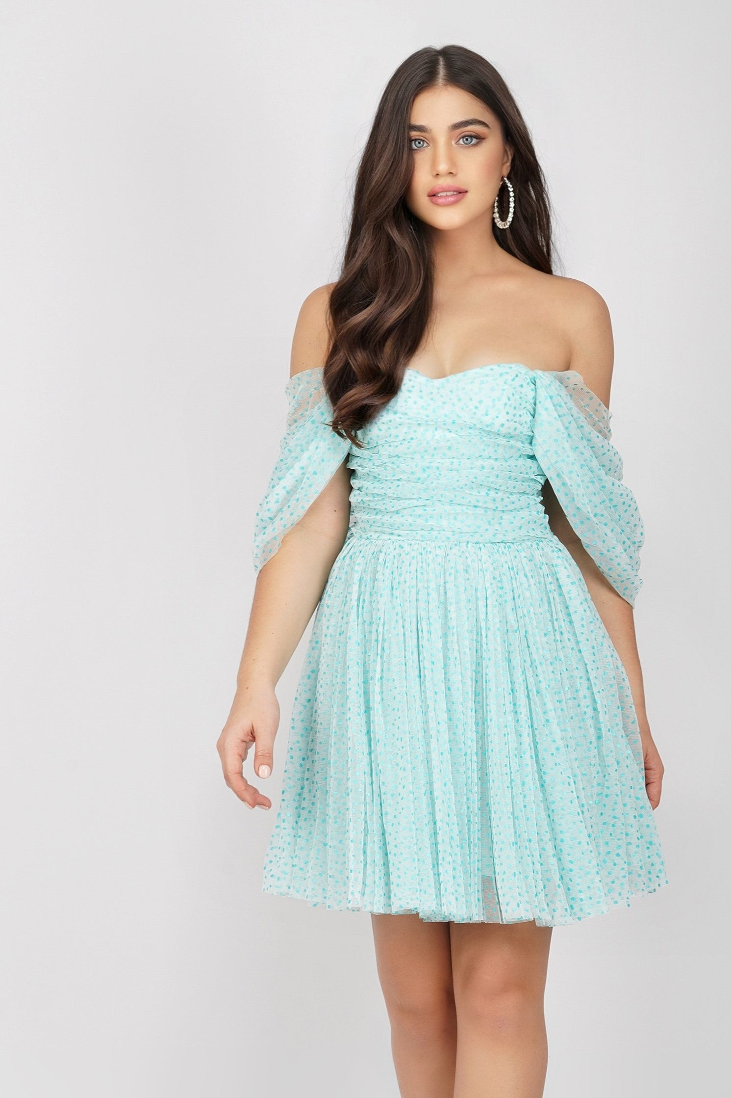 mint tulle mini dress