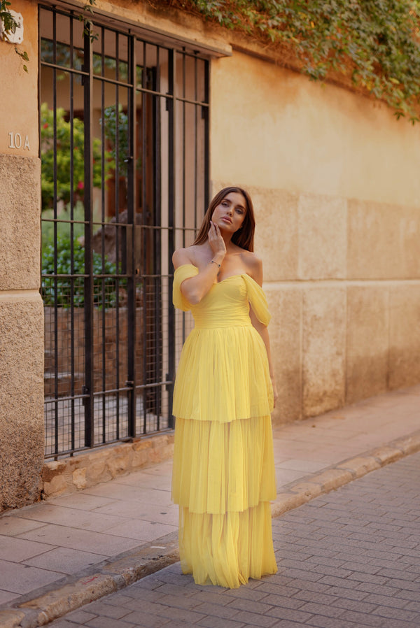 Sydney Yellow Tulle Dress