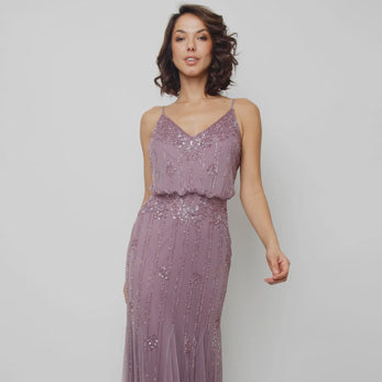 LACE & BEADS Rose Shoulder Midaxi Dress in Pink