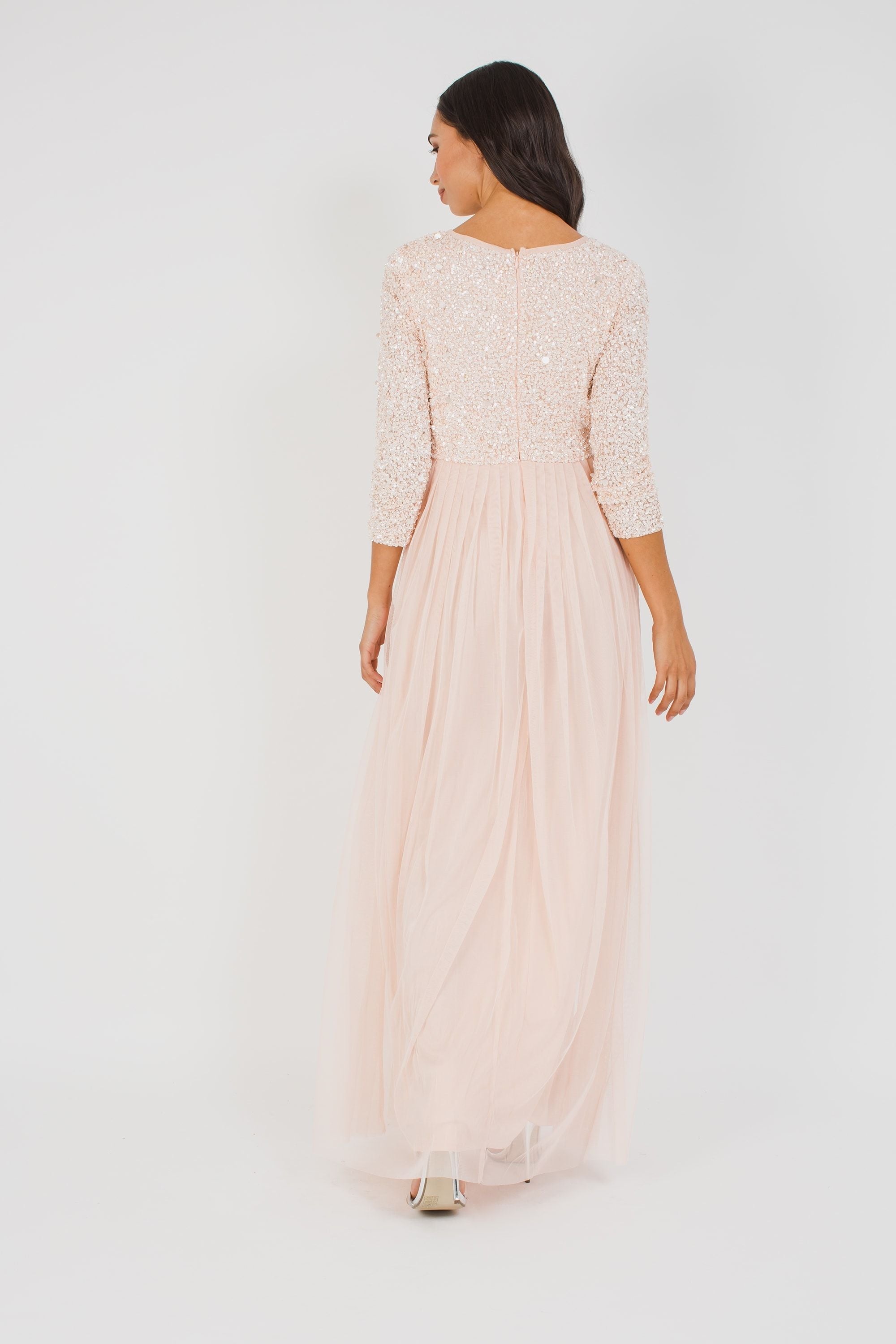 Belle Picasso Long Sleeve Maxi in Nude