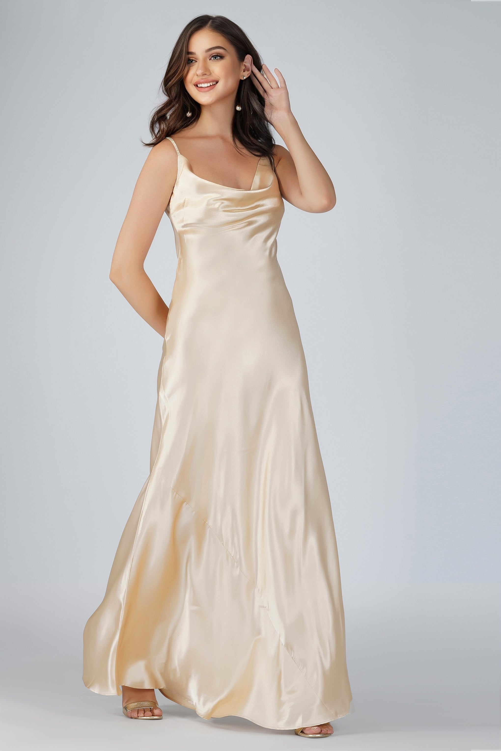 champagne bridesmaid dress