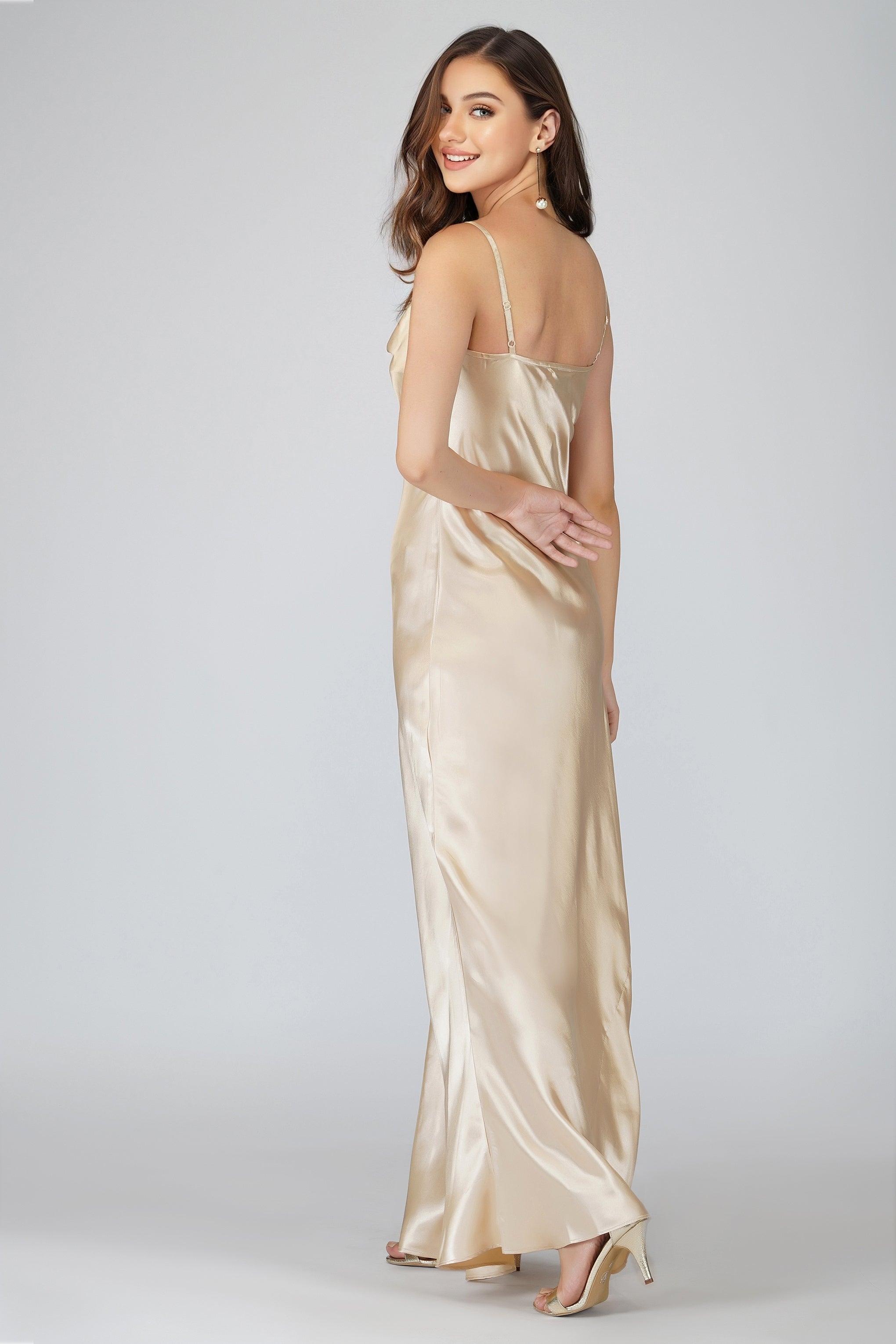 champagne bridesmaid dress