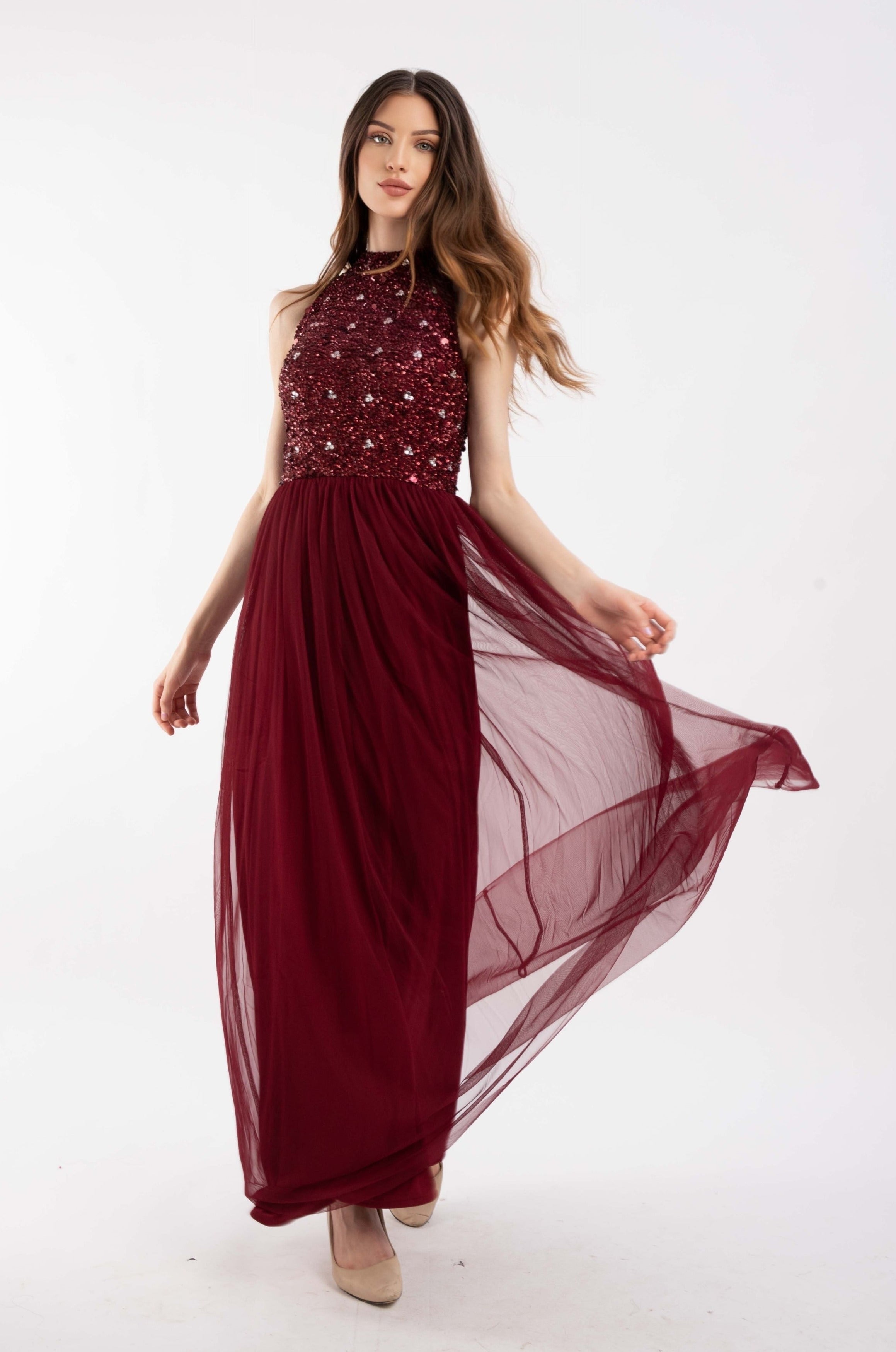 burgundy bridesmaid dress