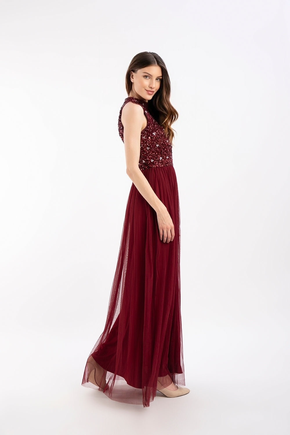 burgundy bridesmaid dress