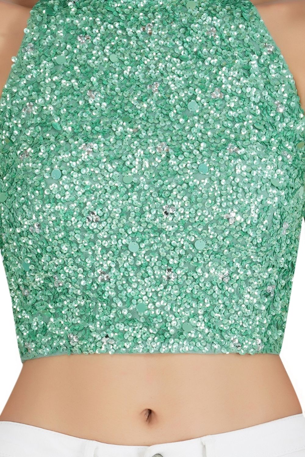 Gui Pastel Green Sequin Top