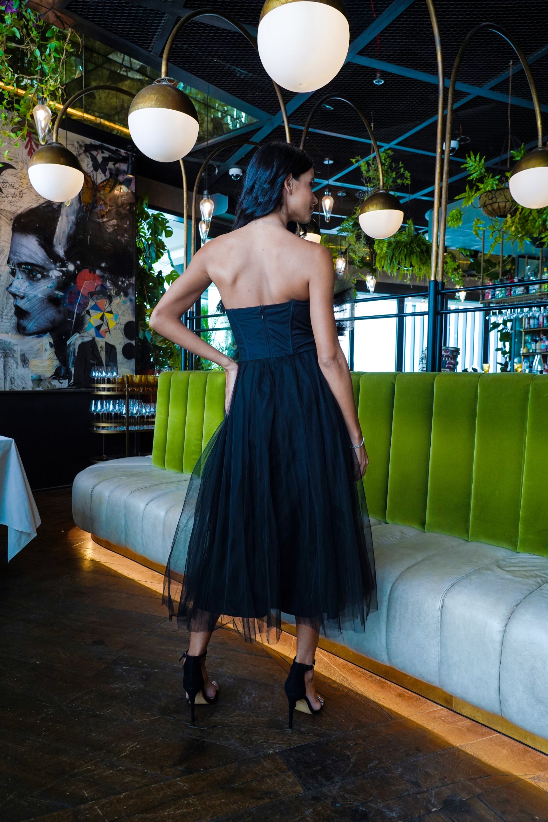 black tulle dress