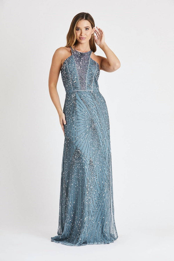 Raleigh Teal Embellished Maxi