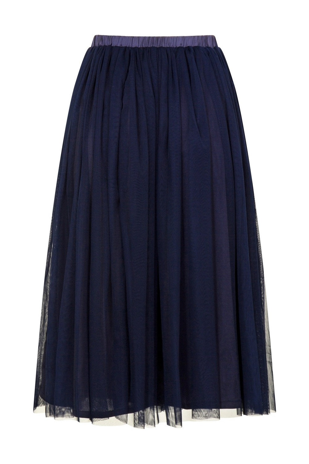 Val Tulle Midi Skirt in Navy