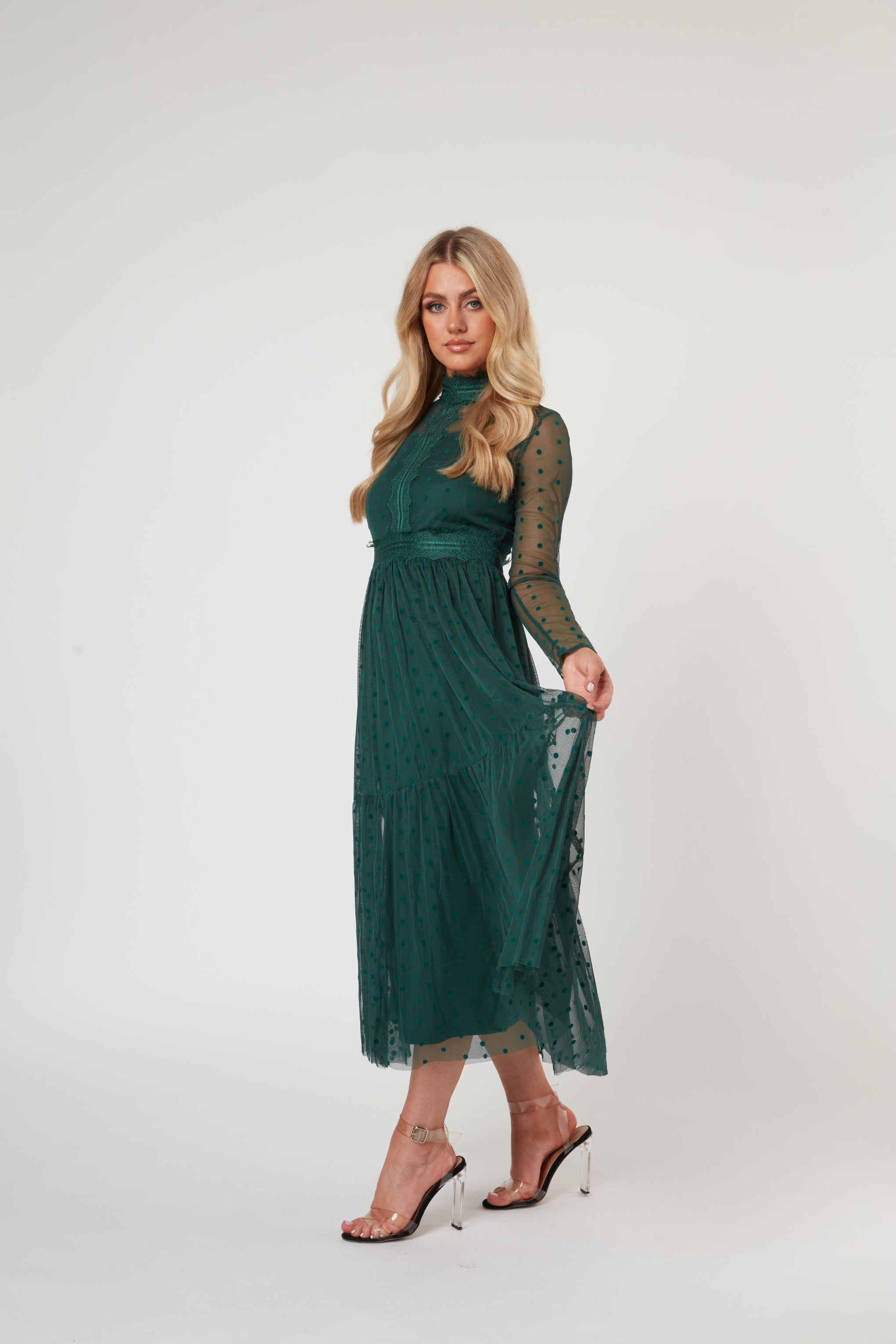 green midi dress