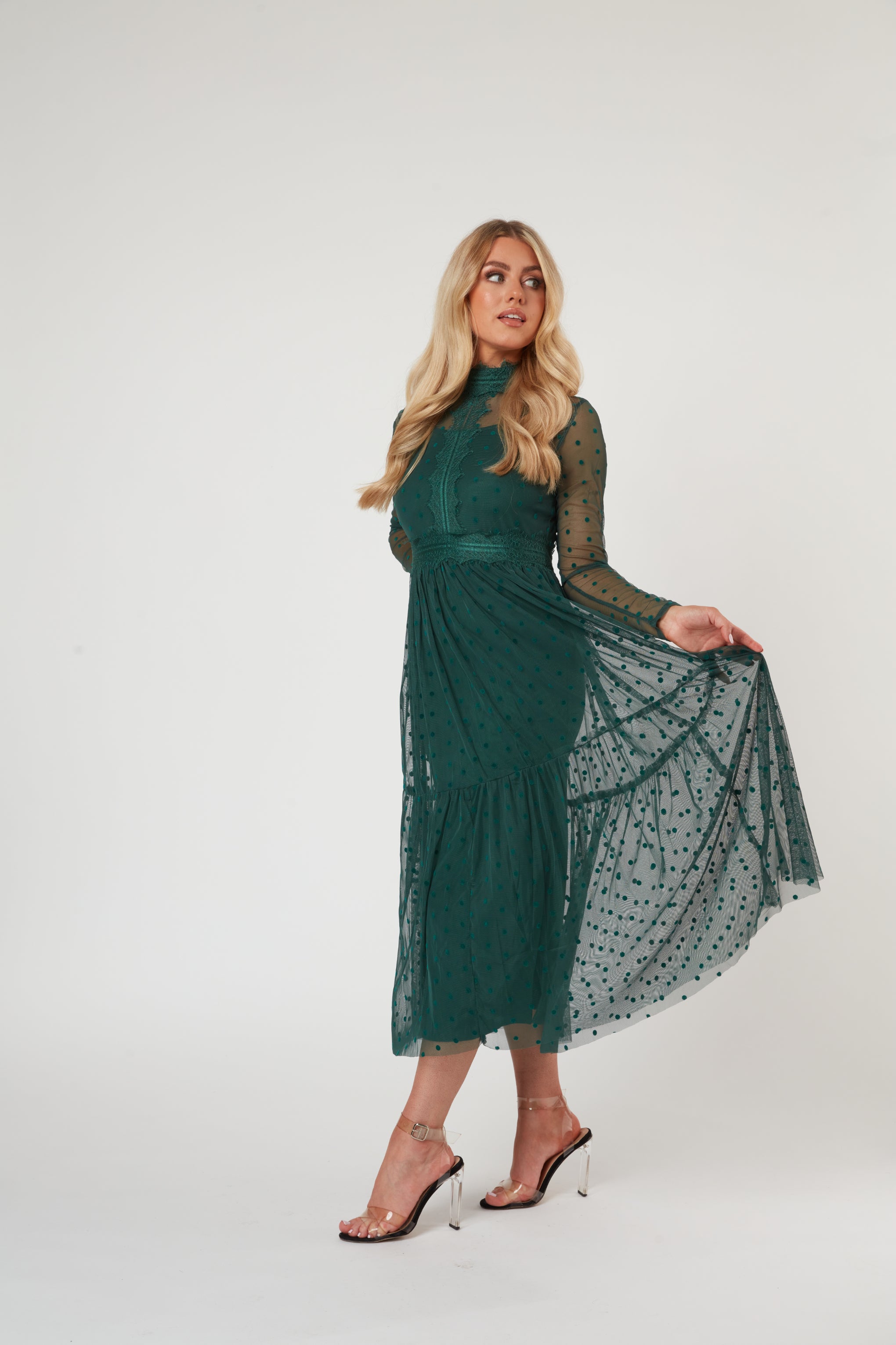 green midi dress