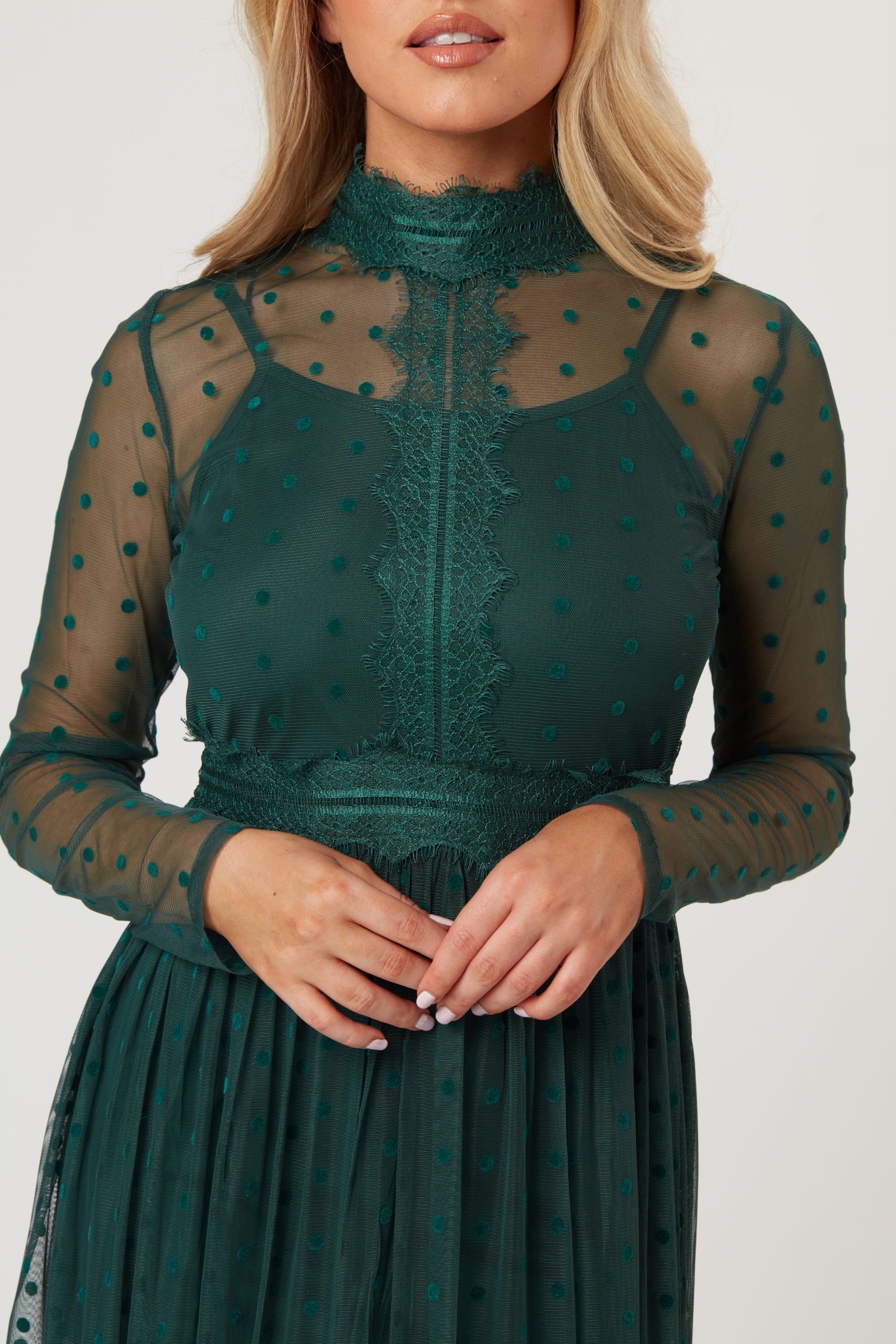 green midi dress