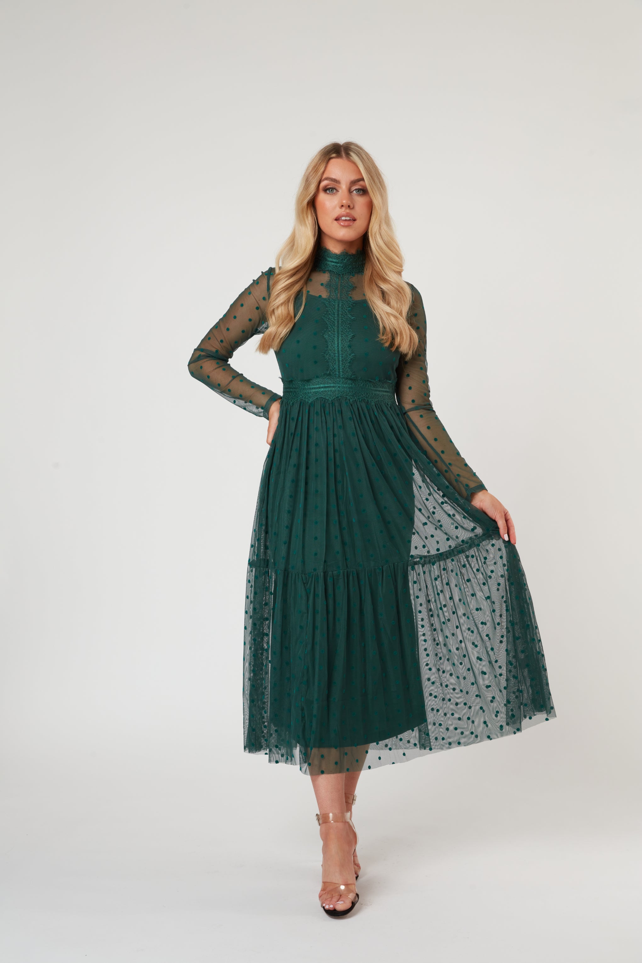 green midi dress