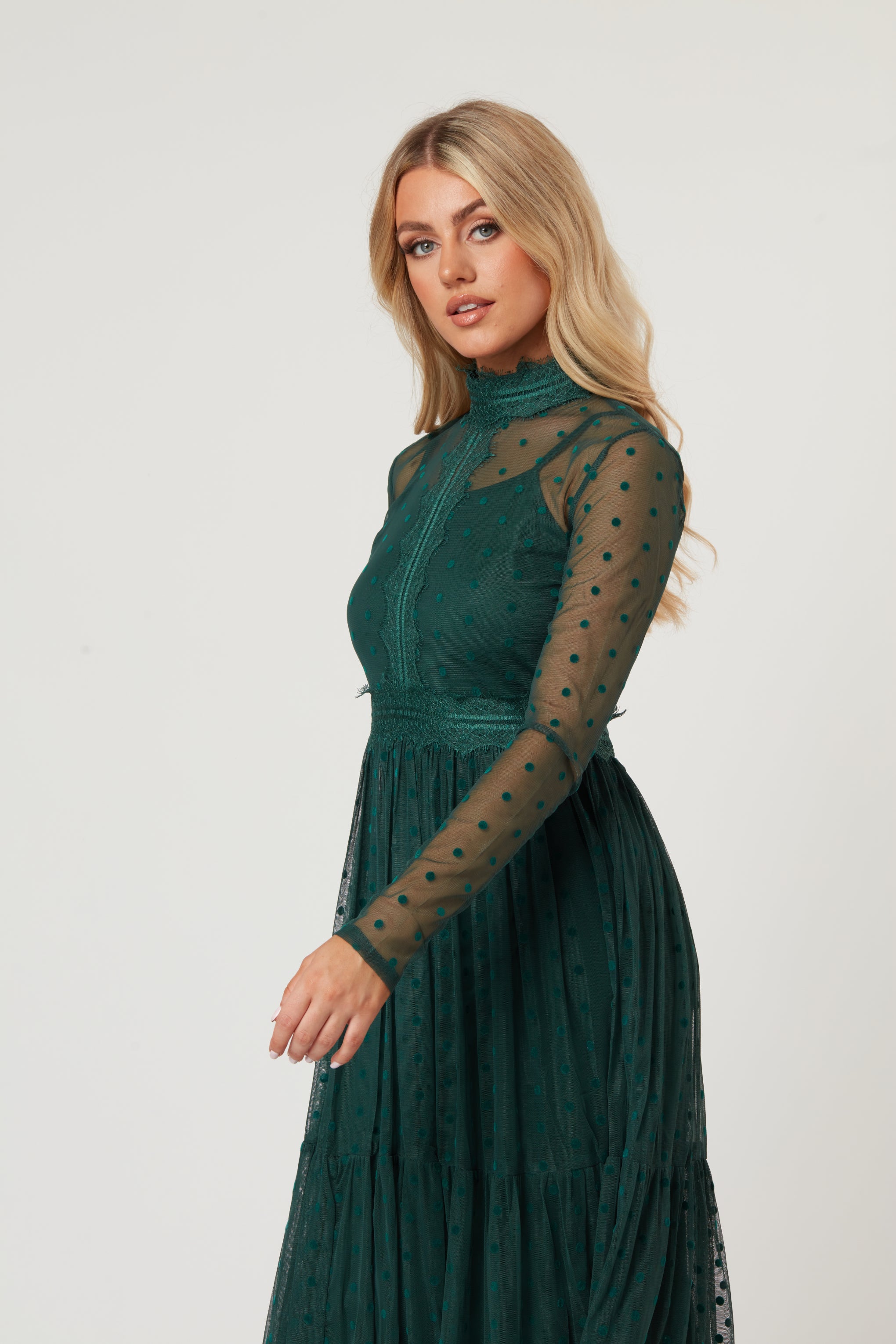 green midi dress