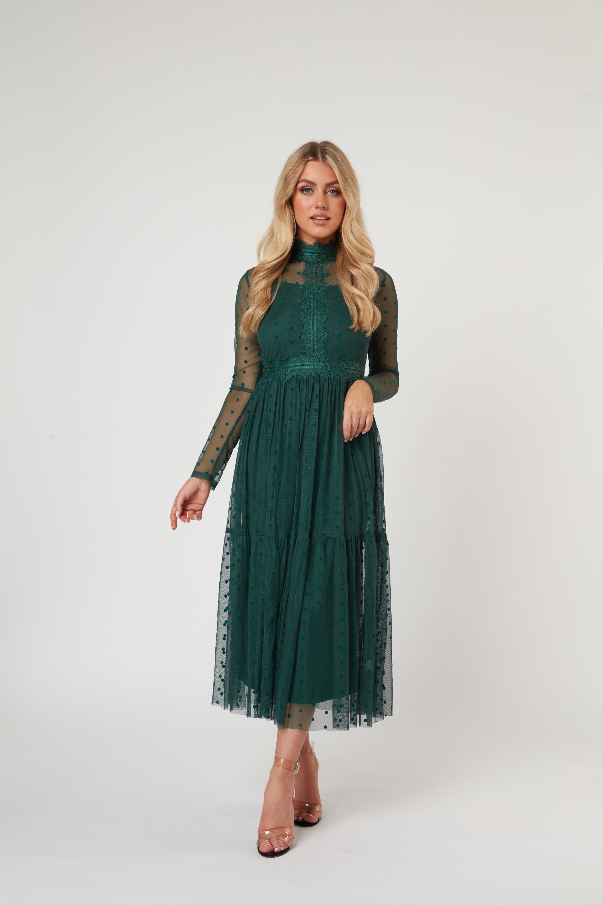 green midi dress