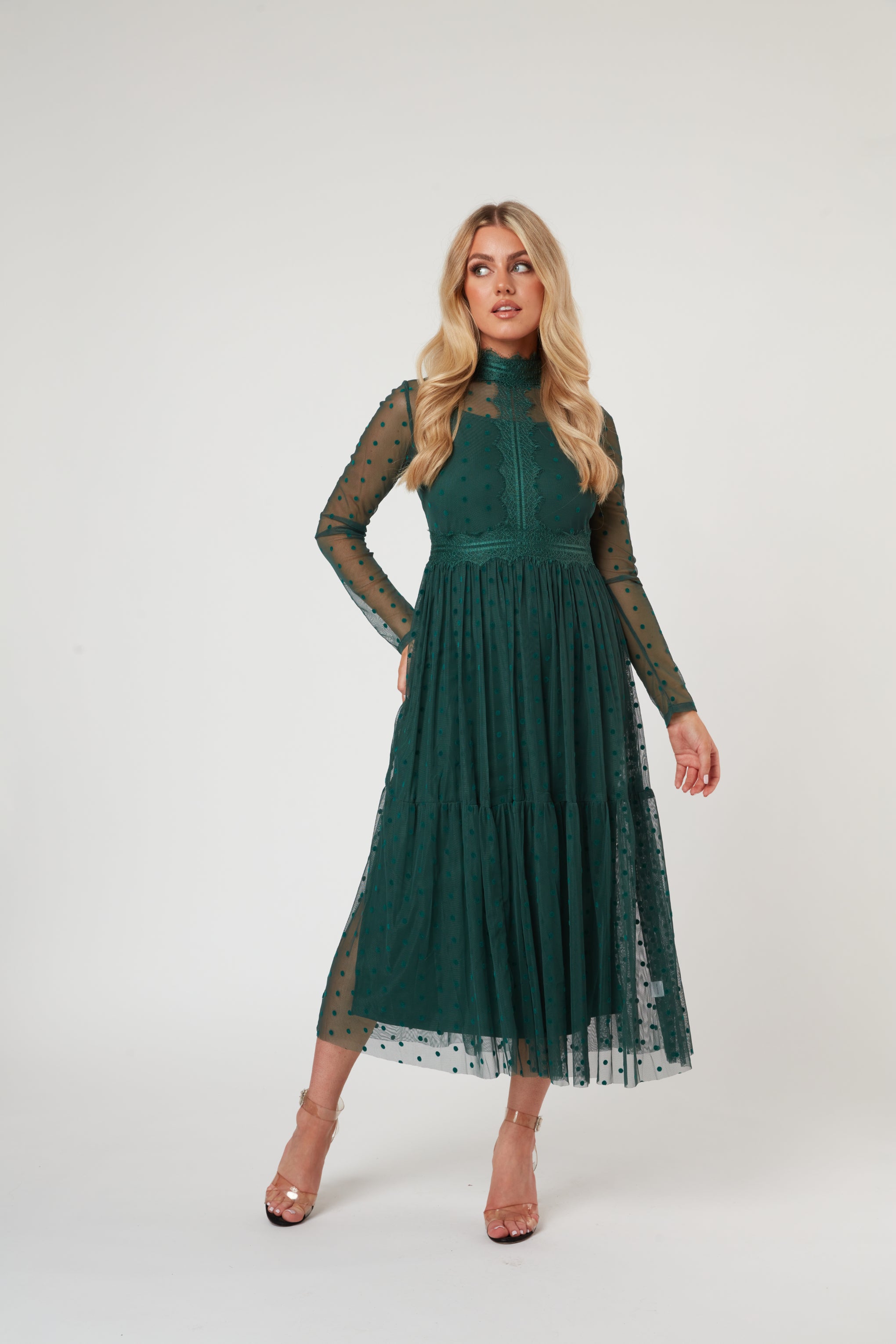 green midi dress