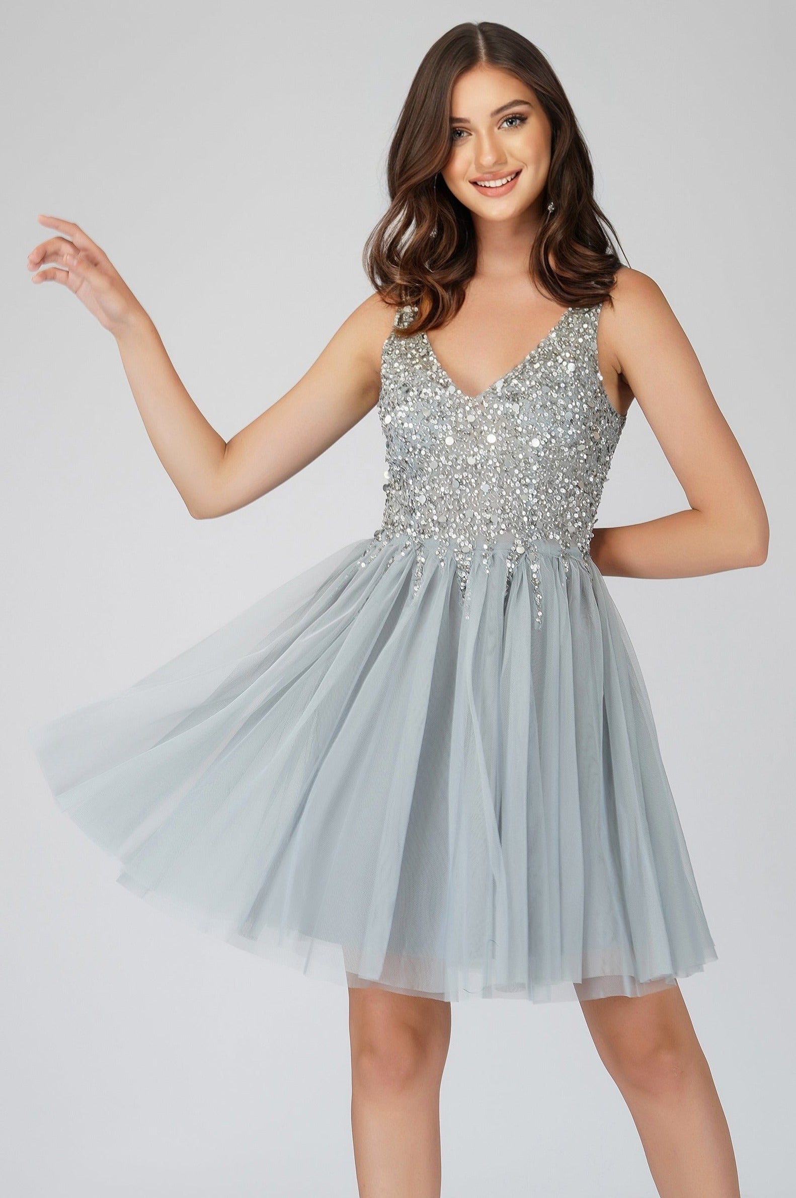 grey princess dress