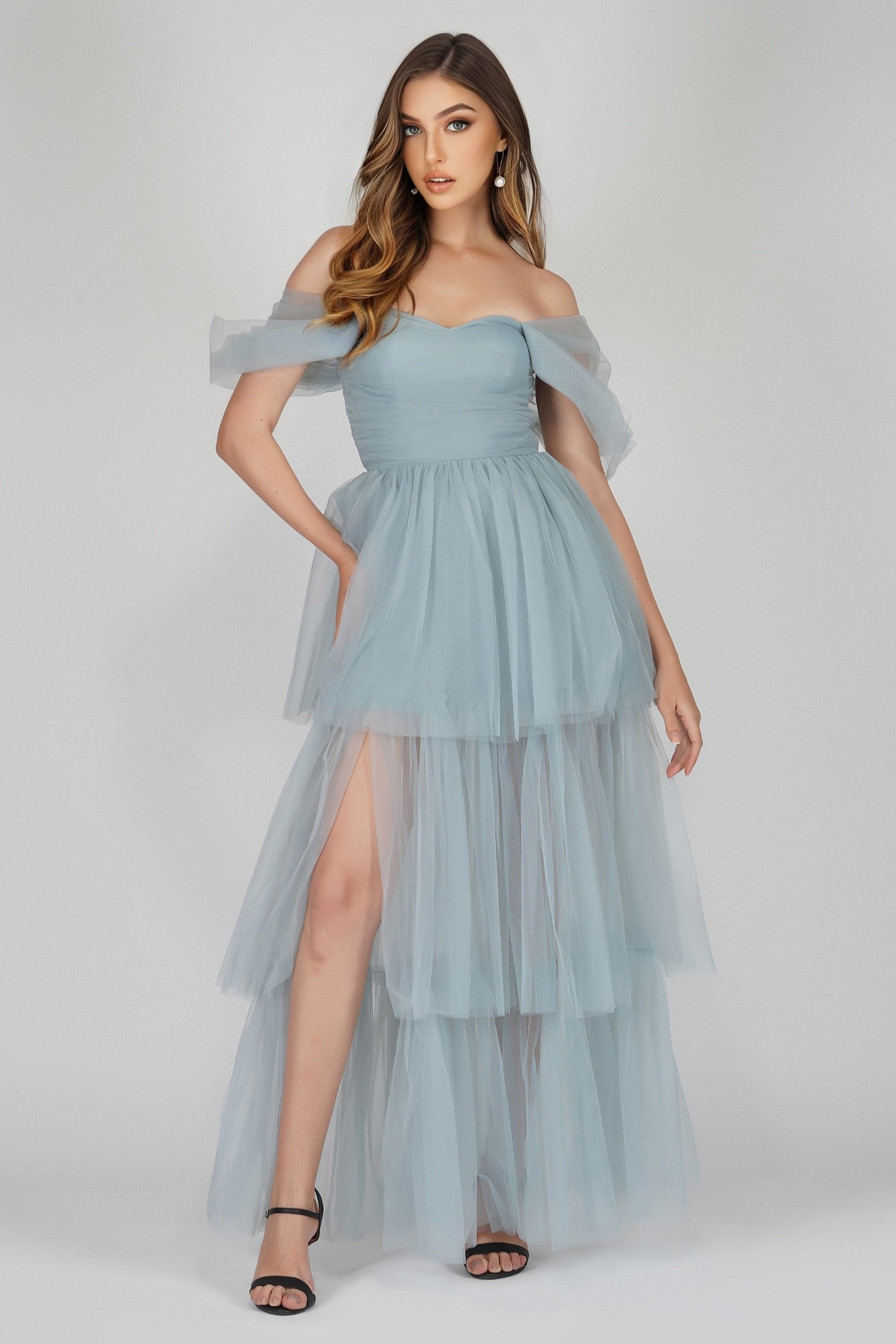 Sydney Dusty Blue Tulle Dress